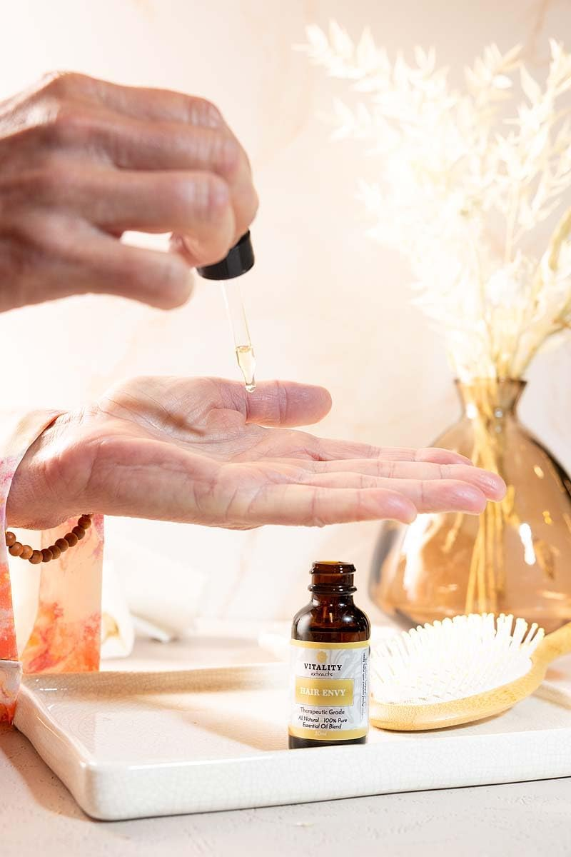 Vitality Extracts - Hair Envy Essential Oil Blend- 100% Pure, Therapeutic Grade, High Potency (30Ml) - GCMS Tested, All Natural, Shine, Soften, Strengthen