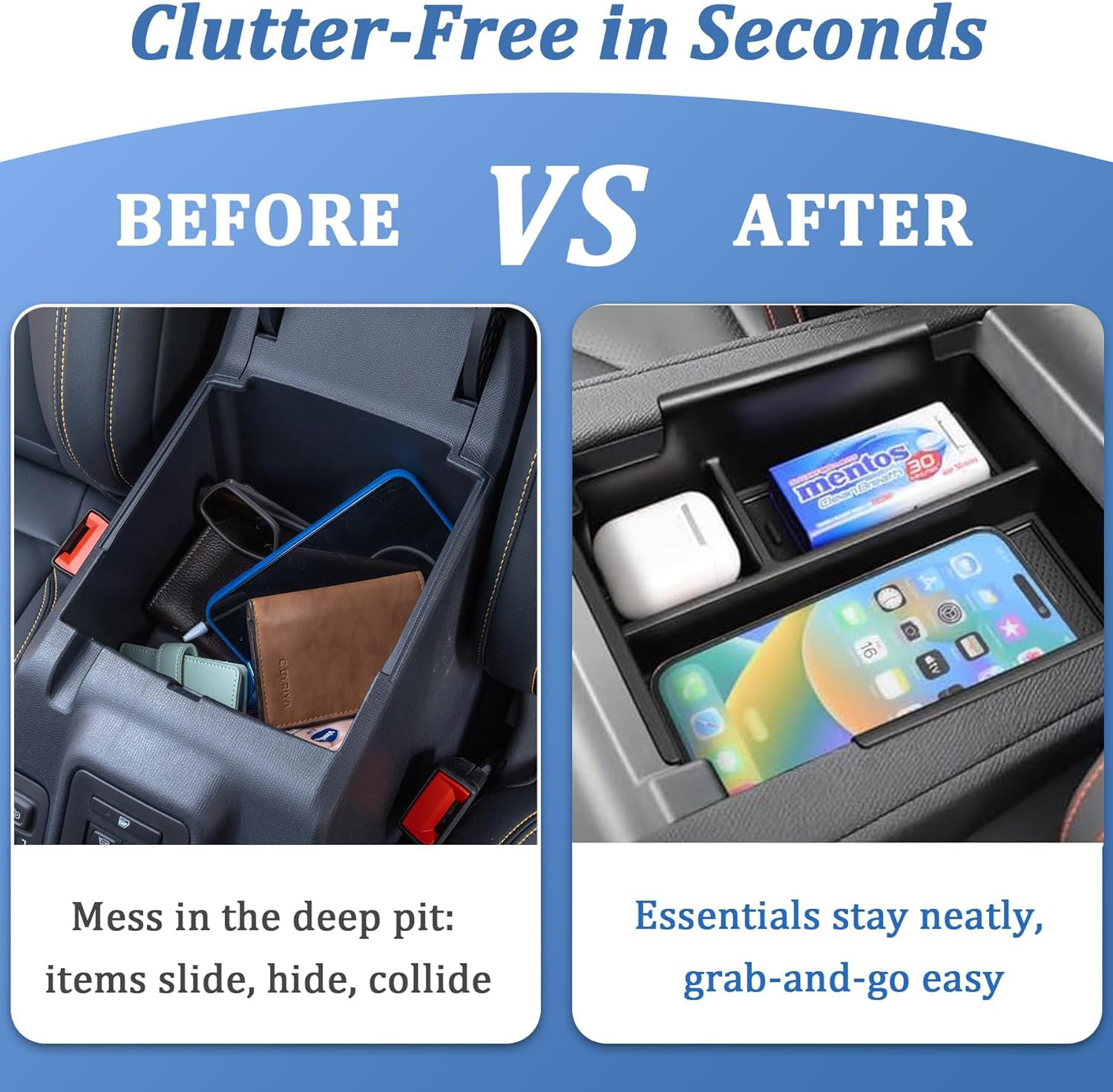 HKYLRAT Upgrade Center Console Organizer Fit for BYD Shark, Custom Fit ABS Storage Tray, Anti-Slip Armrest Box Organizer with Dividers (Black) image number 3