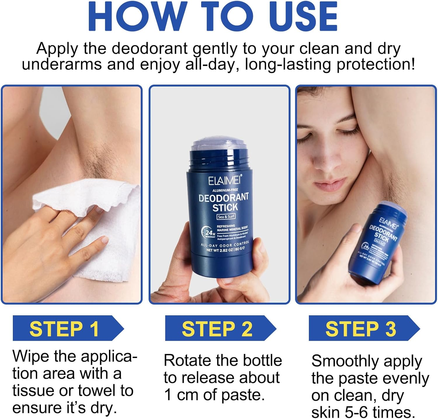 Natural Deodorant - Refreshing Marine Mineral Scent, Extra Strength Natural Deodorant for Women & Men (80G, 2.82 Oz) image number 4