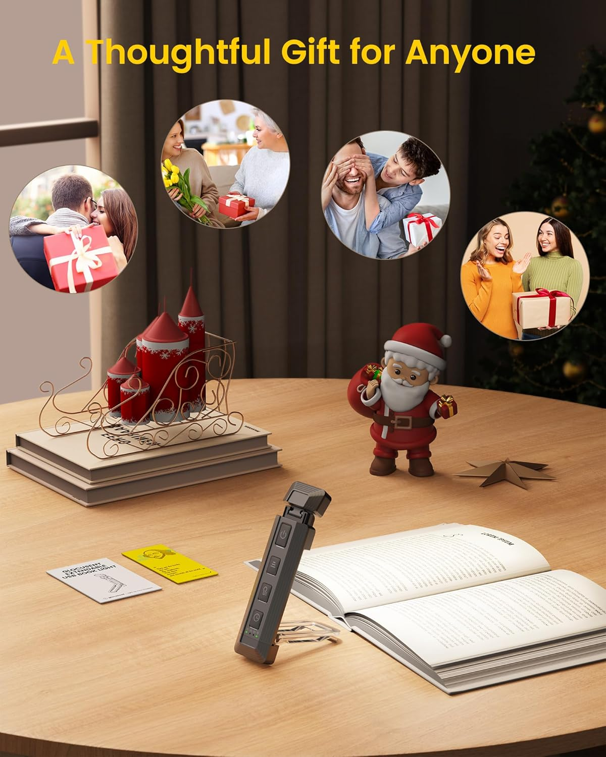 Glocusent Extendable Book Light for Reading in Bed, 5 Enhanced Brightness & 3 Colors with Sleep Aid & Timers, USB Rechargeable Reading Light for Books in Bed, Ideal for Book Lovers image number 2