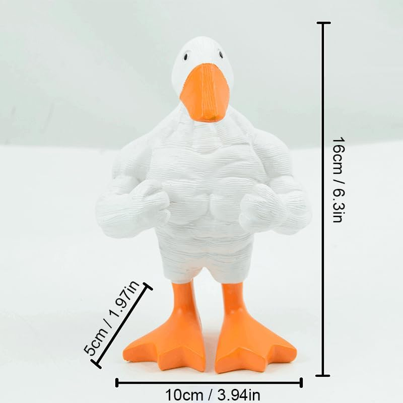 Fun Muscular Buff Duck Statue Ornament Cute Funny Muscle Goose Duck Sculptures Magnetic Key Holder Tool Organizer Holder Figurine Ornaments for Home Living Room Bedroom Housewarming Ideas Gift (1PCS) - 1Pcs image number 3