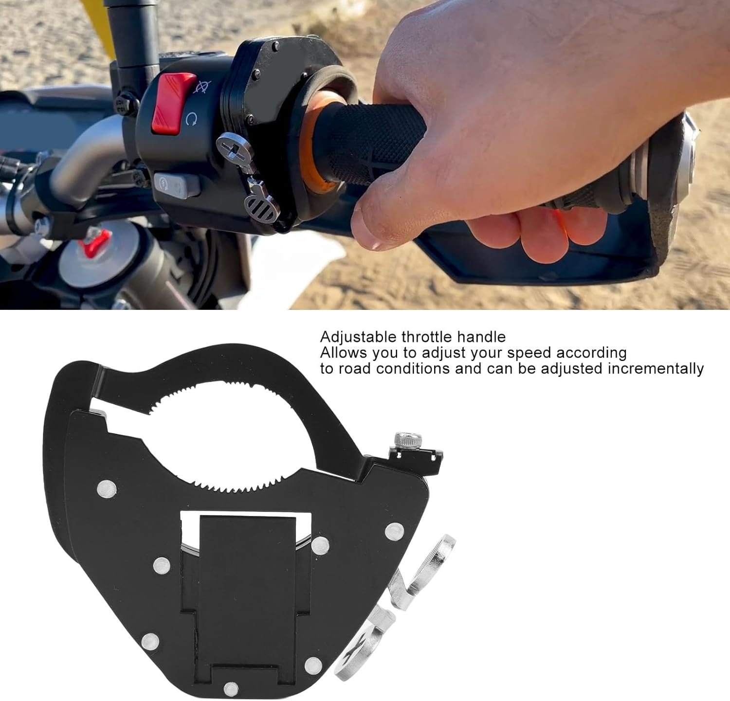 Motorcycle Throttle Lock, Motorcycle Cruise Control Throttle Assist Lock Retainer Universal Adjustable anti Theft Locking Device for Motorcycle Handlebar Throttle Lock image number 3