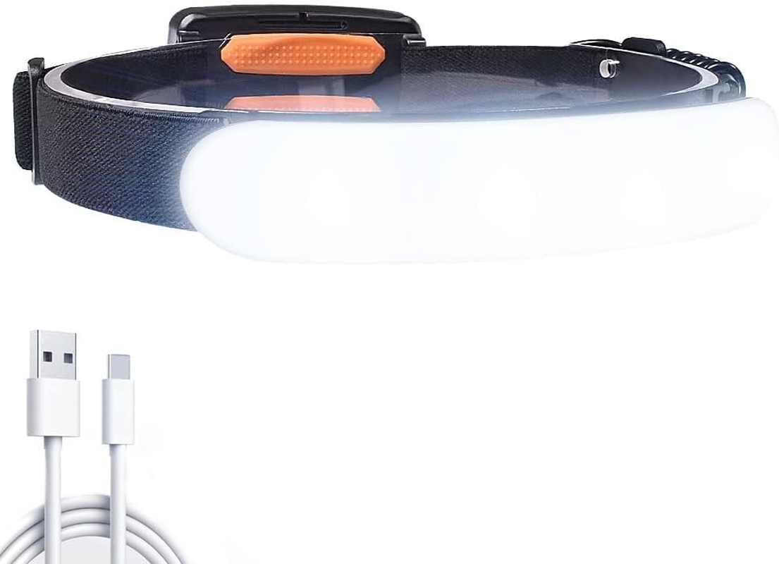 LETOUR Head Torch Rechargeable, 5000Mah LED Headlight, Ultra-Wide-Angle 230&deg; Lighting Headlamps 90&deg;Adjustable COB Hardhat Light, IPX6 Waterproof 2000Lumens Headtorch for Camping, Hiking, Jogging image number 4