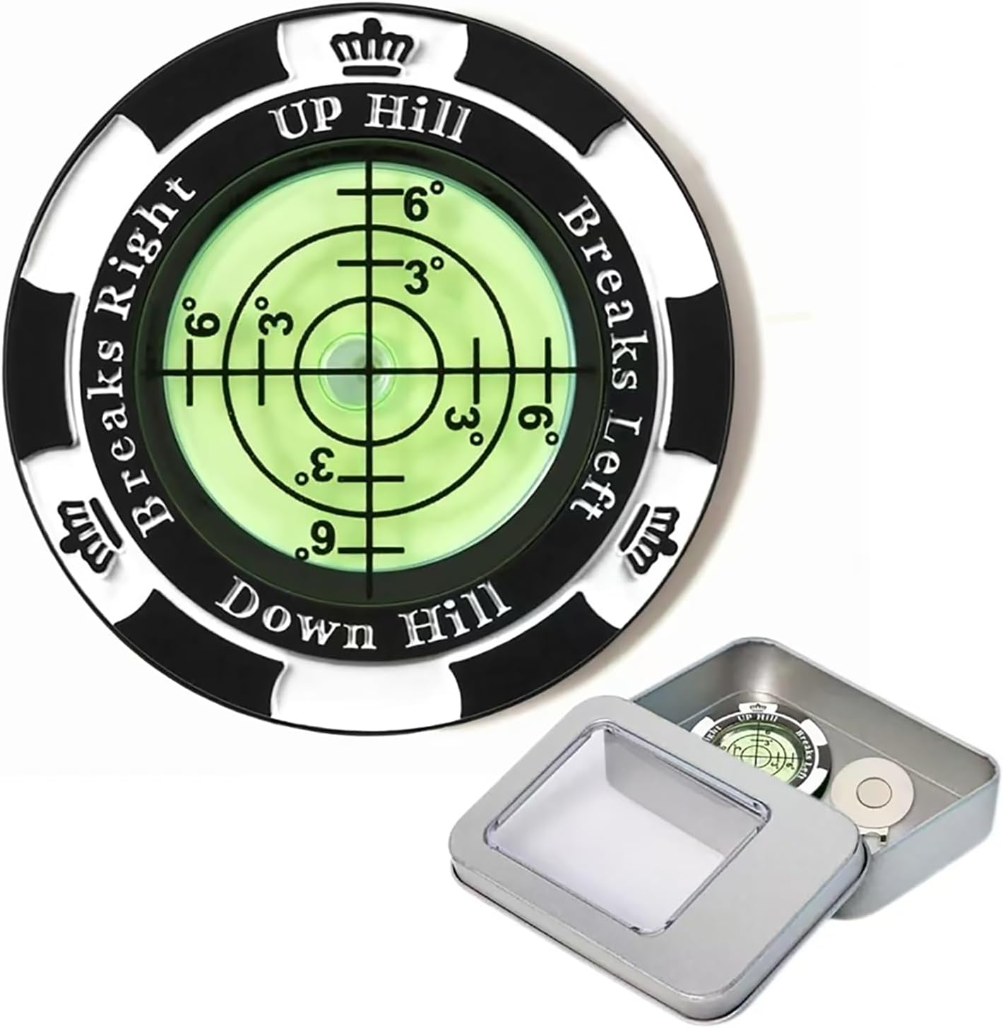 Golf Green Reader, Golf Ball Marker with High Precision Horizontal Bubble, Putt Aid Golf Accessories Tool Men Women