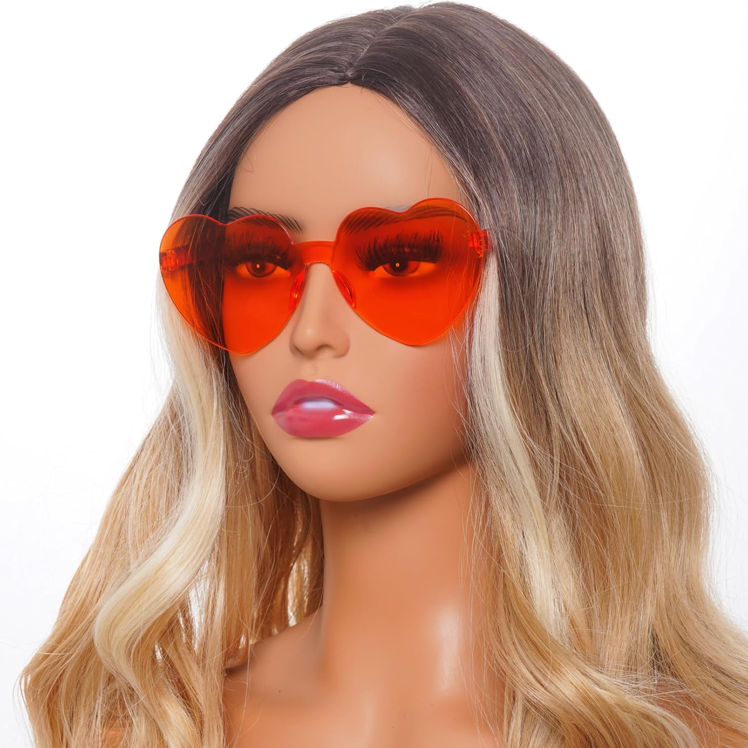 OJIOUI 12 Pairs Heart Shape Sunglasses, Party Glasses Costume Eyewear for Unisex Party Prop Favors Supplies - Solid Color image number 6