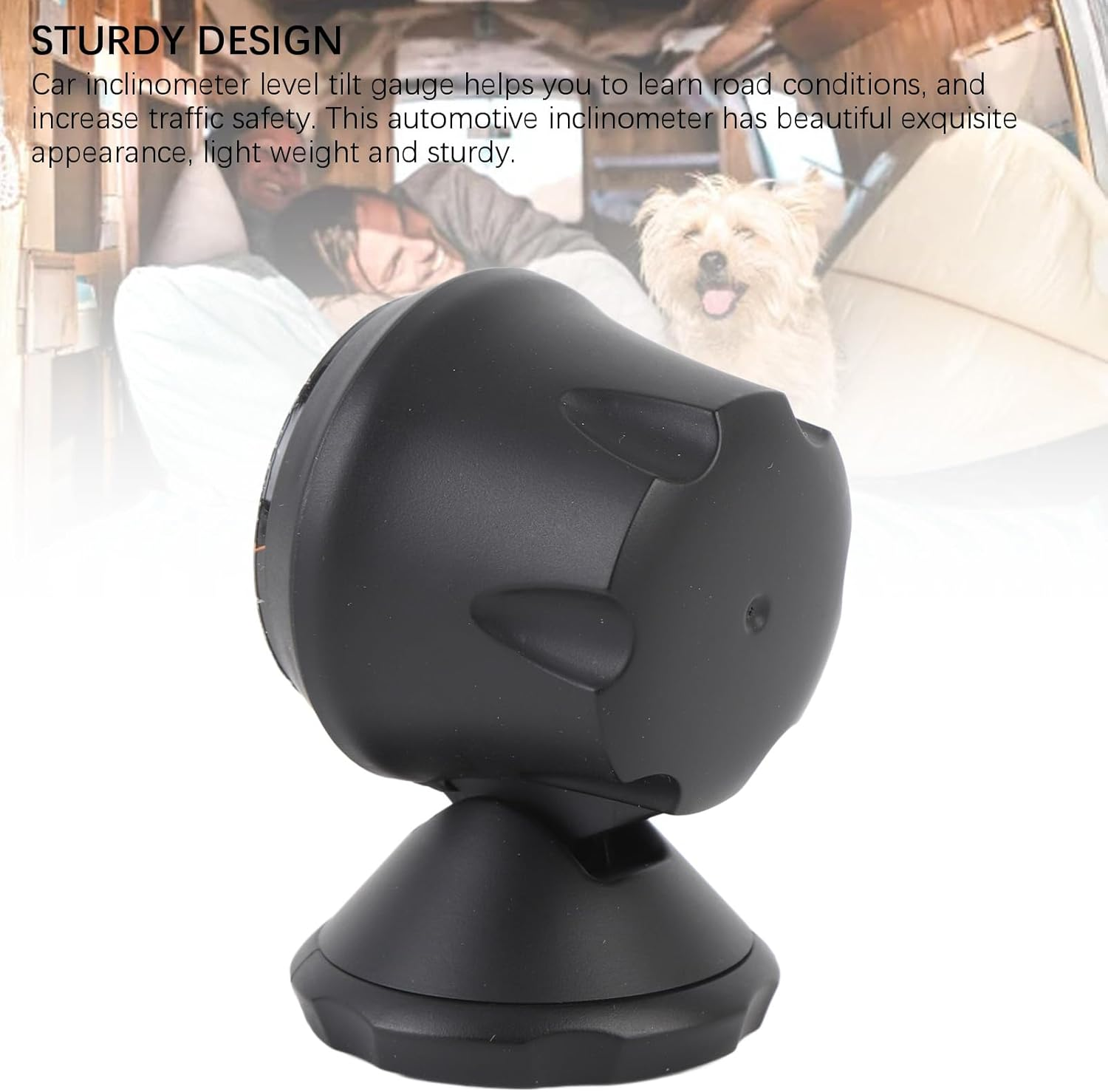 Ejoyous ABS Car Inclinometer, Rotatable Adjustable Viewing Angle, High Sensitivity Accurate Slope Measurement, Dual Slope Markers 4D Angle Display, Enhance Driving Safety image number 2