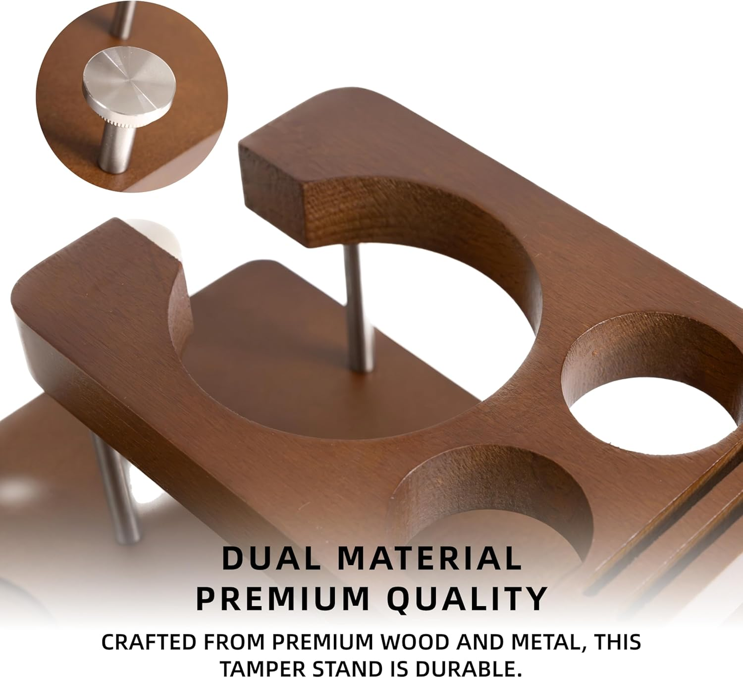 NEOUZA Espresso Tamper Organizer Station for 51/53/58Mm Tamper Distributor Portafilter, Wood Taming Station,Portafilter Holder, Tamping Mat (58Mm) image number 1