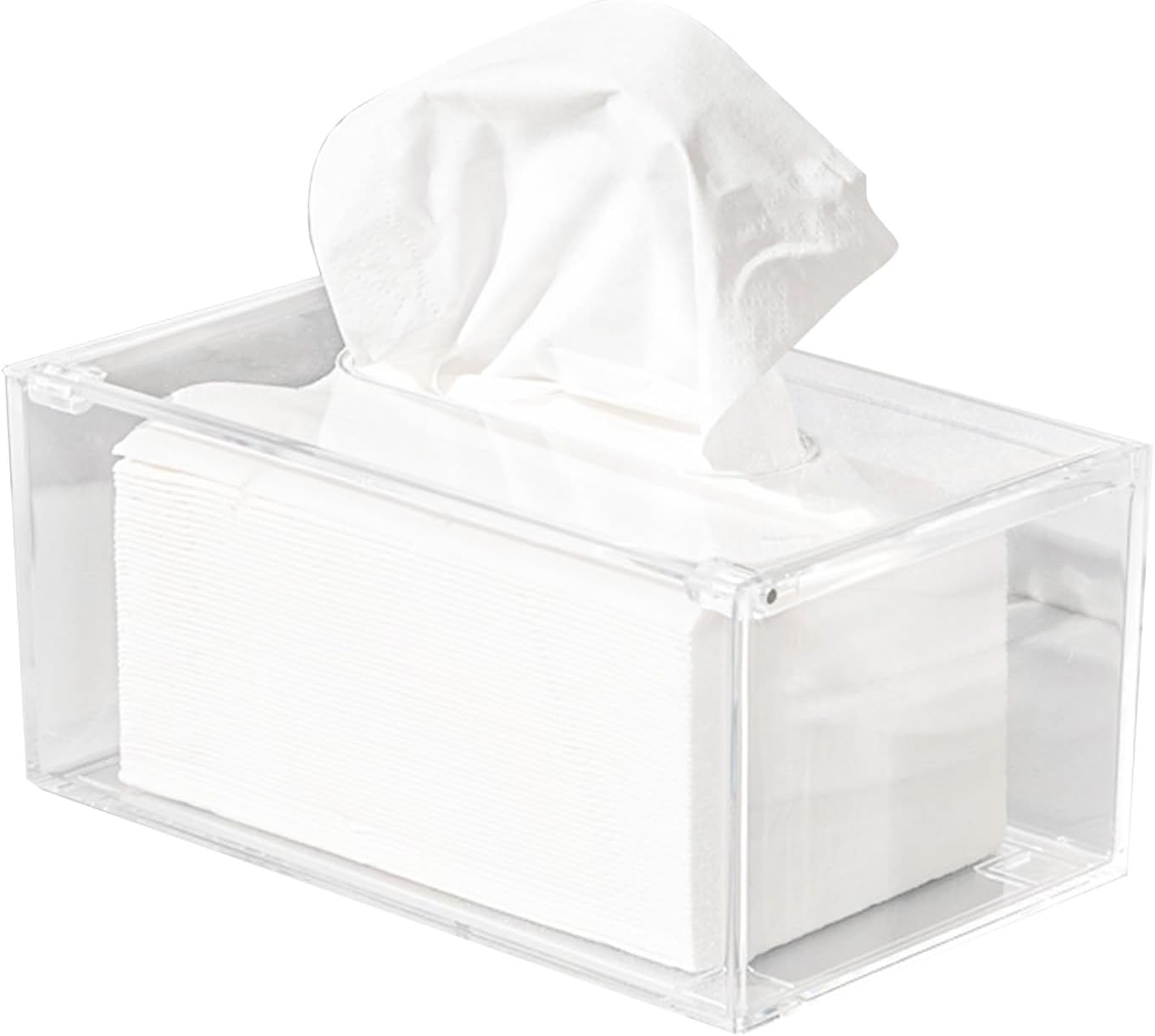 Acrylic Transparent Tissue Box Cover Modern Holder Dispenser for Living Room Bedroom, Clear Rectangular Napkin Box for Home Restaurant image number 3