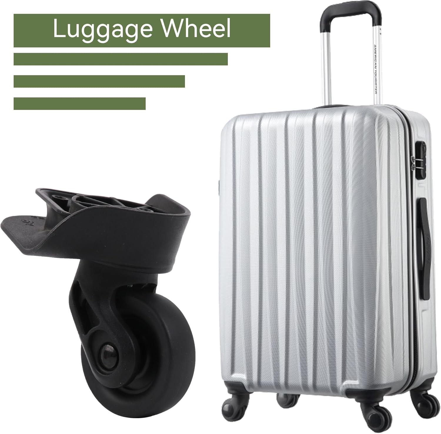 BQLZR Right Suitcase Wheels W237 Replacement Hard Caster Black for Repair Pack of 4