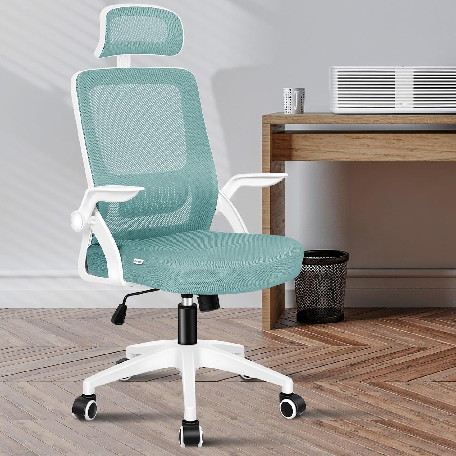 ALFORDSON Office Chair Mesh Computer Chair Swivel Executive Desk Chair with Adjustable Headrest and Armrest Arco Series(Cyan) image number 5