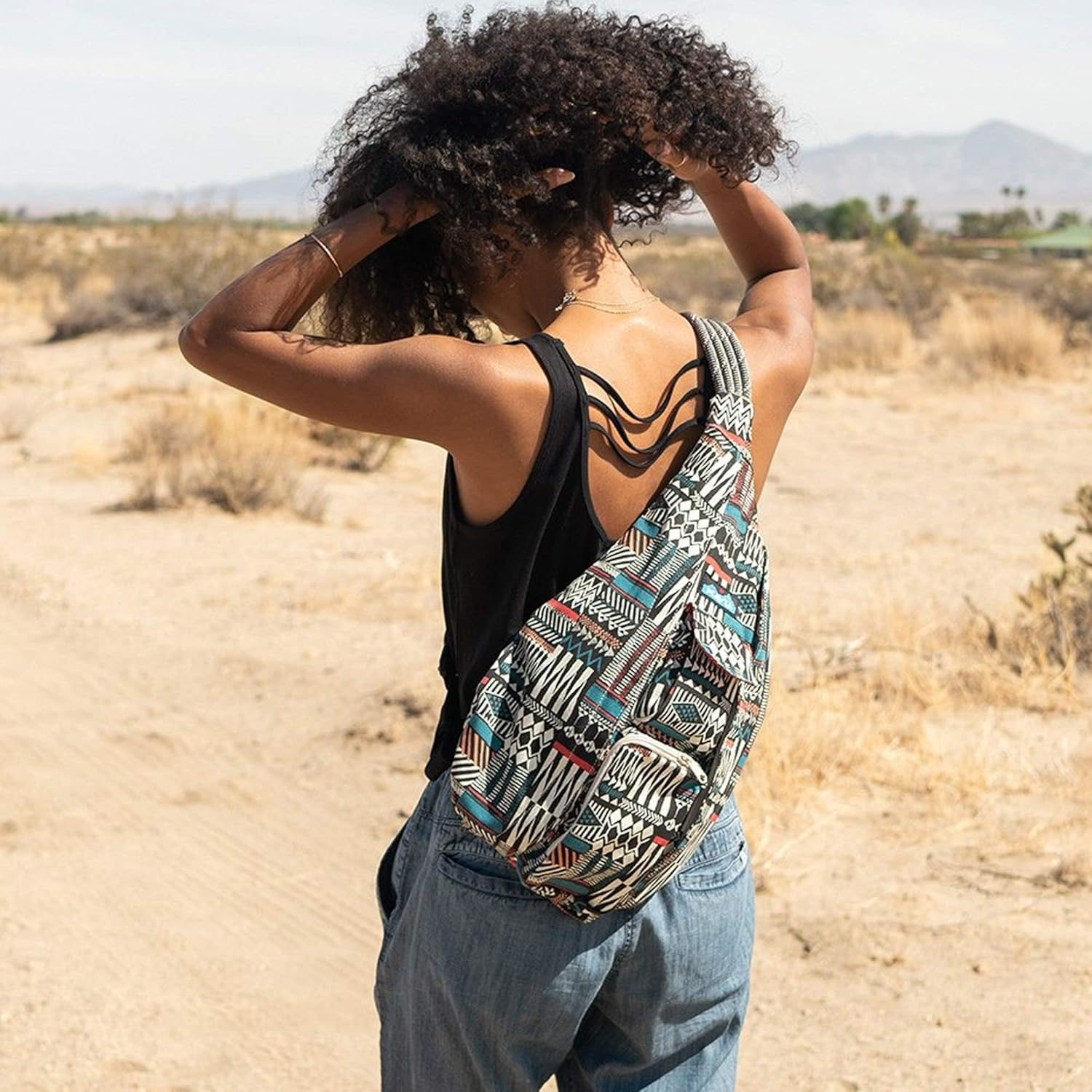 KAVU Rope Bag - Sling Pack for Hiking, Camping, and Commuting - Beach Paint image number 3