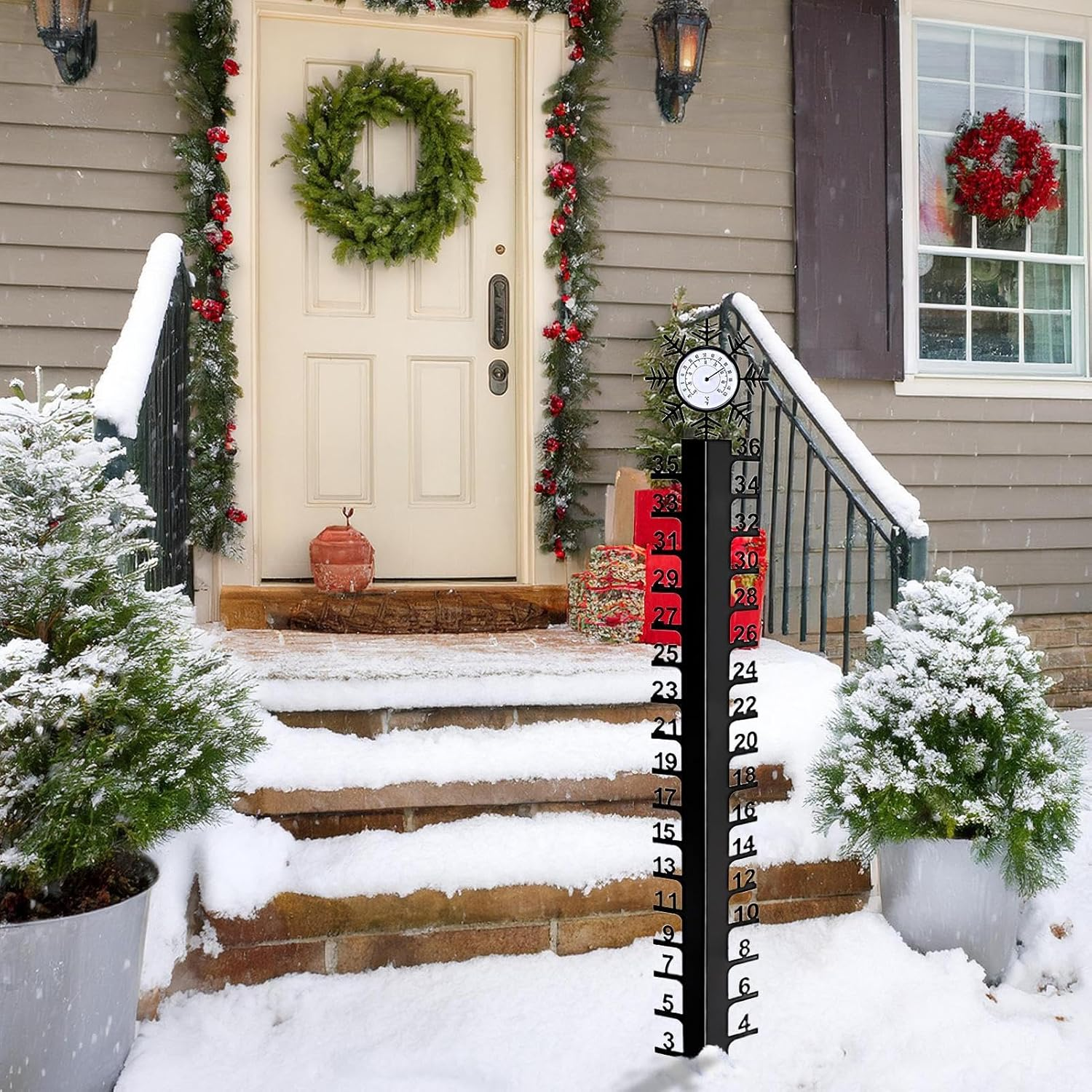Snow Measuring Stick - Accurate Meter for Rain,Snow Gauges for Yard | for Garden Lawn Backyard Patio Outdoor Yard Water Winter image number 4