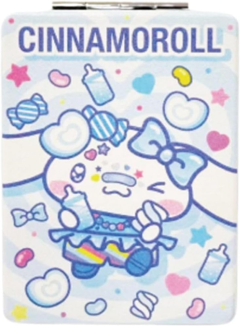 Hatayama Shoji Sanrio 34203135 Folding Mirror, Decora Cinnamon Roll, Approx. H 3.3 X W 2.4 Inches (8.5 X 6 Cm) image number 2