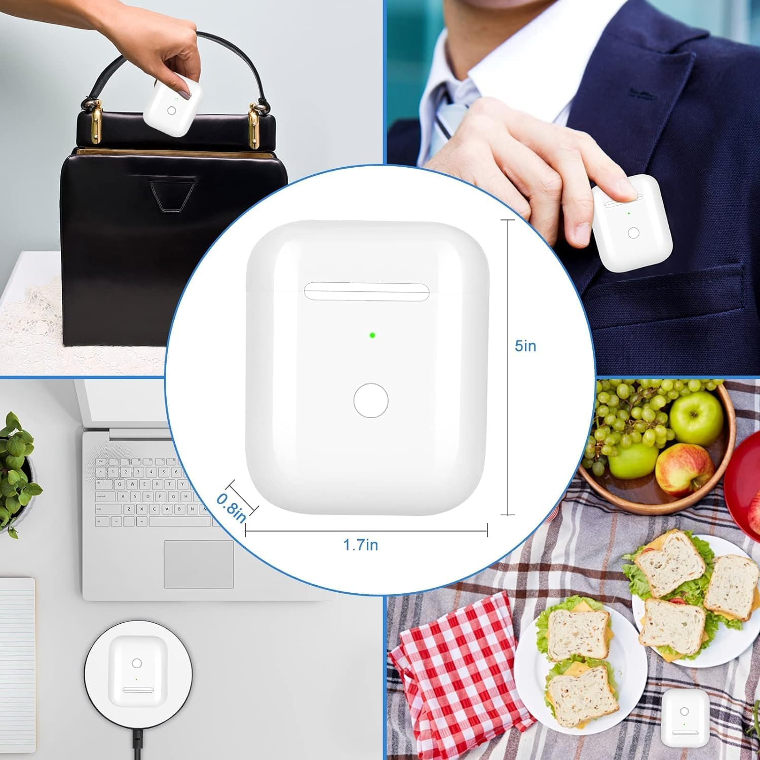 RAVIAD Wireless Charging Case Replacement Compatible with Airpods 1St & 2Nd Gen, Charger Case with Pairing Sync Button, Not Include Earbuds &ndash; Color White image number 4