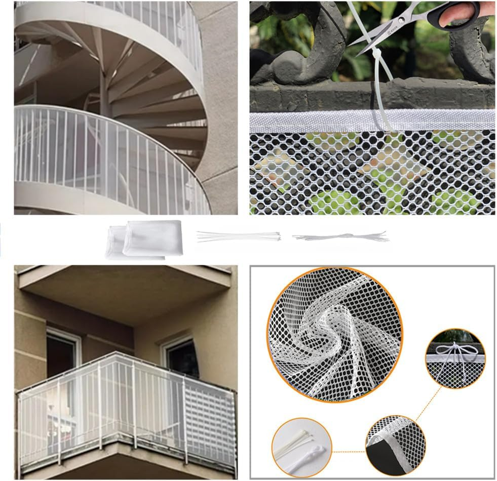 Banister Guard for Baby Stair Railing Safety Mesh Baby Gate for Stairs,Safety Net,Stair Protective Net Children,Railing Safety Net,Childproof Banister Guard,Essential for Kids and Pet Protection