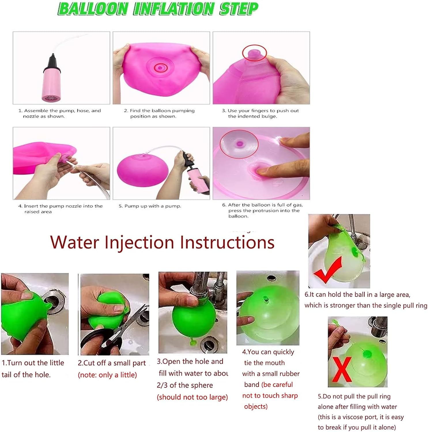 Deashun Bubble Ball for Kids 2 Pack Inflatable Jelly Balloon Ball Funny Toy for Adults Kids Inflatable Water Ball Beach Garden Ball Soft Rubber Ball Outdoor Party (L) image number 3