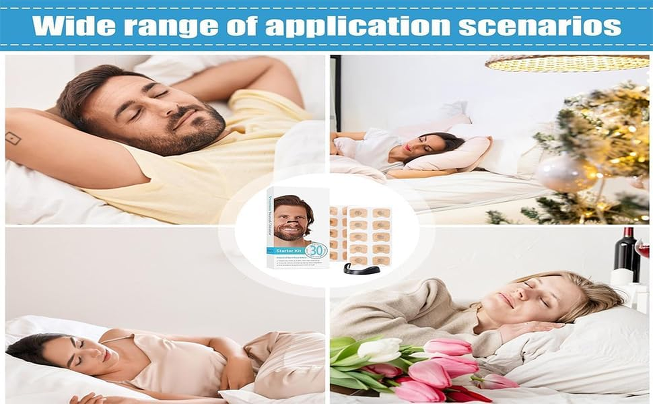 30 Count Breathing Nasal, Intake Breathing Nose Magnets, Anti-Snoring Sleep Nasal Strips, Intake Breathing Nose, with Nose Clip Anti-Snoring Equipment for Home、 Travel、 Men & Women image number 5