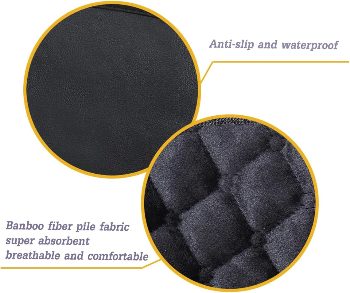 Baby Piddle Pad Car Seat Liner,Potty Training Car Seat Protector with Waterproof Liner for Child Safety Car Seat Stroller and Dinner Chair,Machine Wash and Dry（Rhom-Black） image number 2
