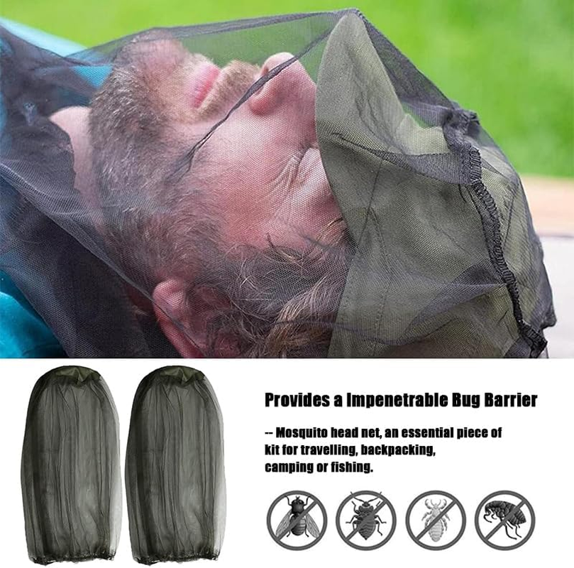 2 Pcs Mosquito Repellent Mesh Head Net, Lightweight Face Netting Mask for Bugs, Gnats, No-See-Ums - Outdoor Protection for Camping, Hiking, Fishing image number 3