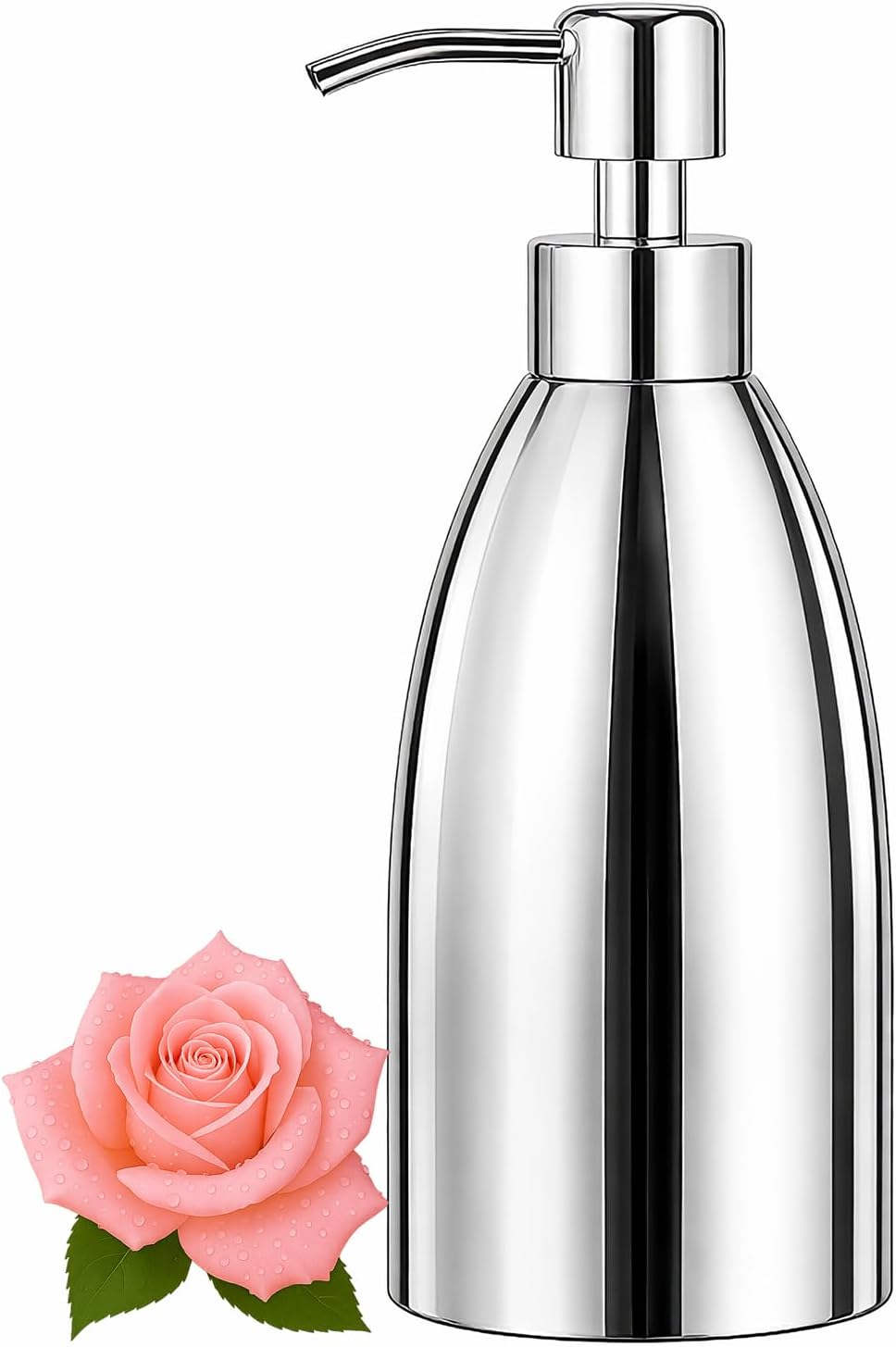 Emarful 304 Stainless Steel Soap Dispenser 16Oz Rust-Proof Liquid Soap Pump Bottle for Kitchen or Bathroom Countertop Hand Dish Lotion Leak-Proof (Gold)