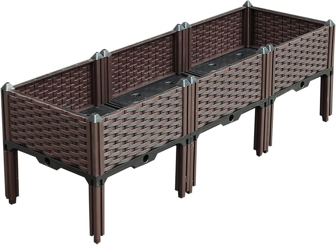 SOGA 120Cm Raised Planter Box Vegetable Herb Flower Outdoor Plastic Plants Garden Bed with Legs image number 1