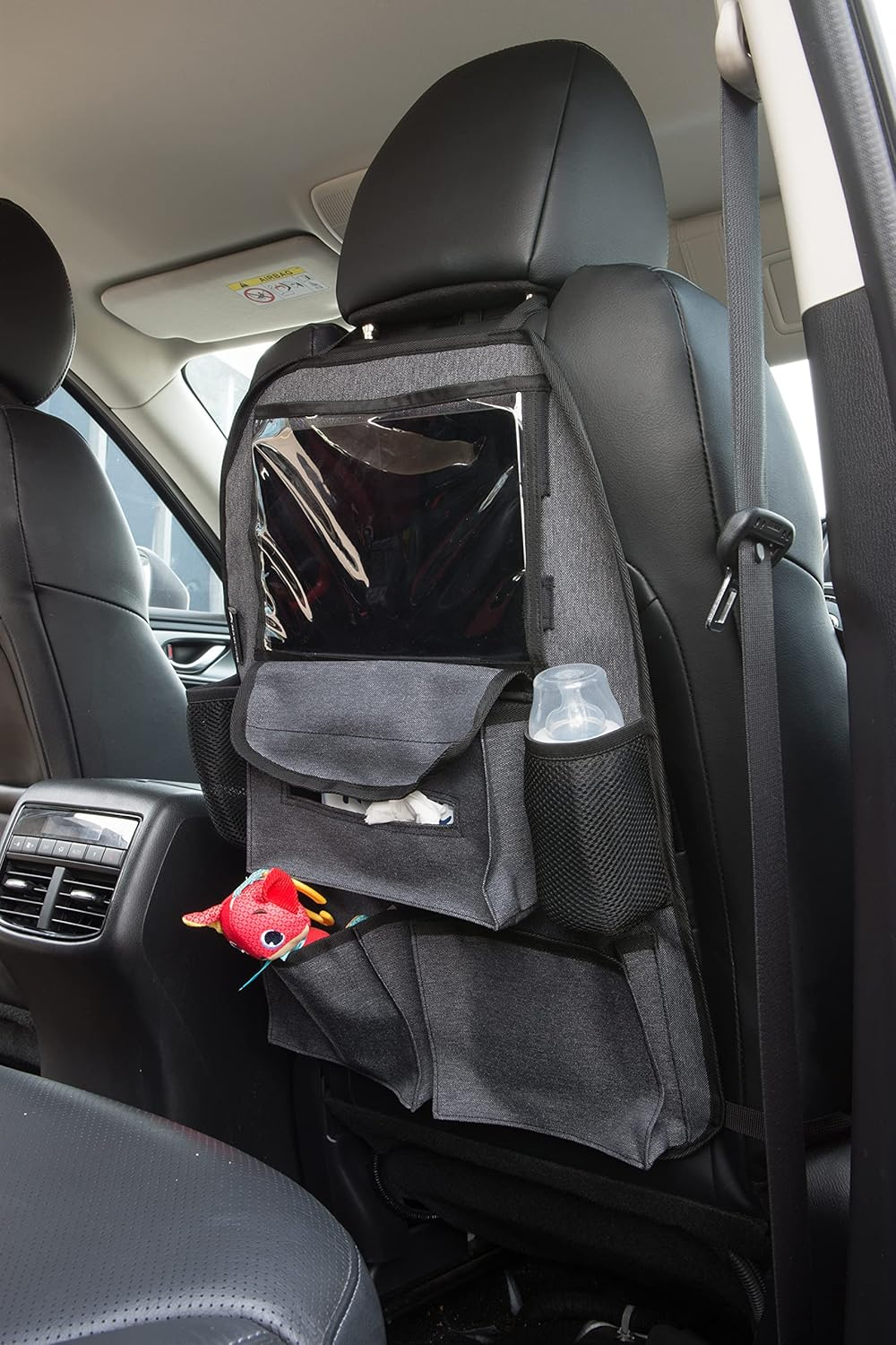 Maxi-Cosi Deluxe Back Seat Multi Pocket Organiser - Black, Multi-Pocket Storage for Toys, Bottles, Snacks & Ipad, Universal Fit, Easy to Clean, Stylish Design