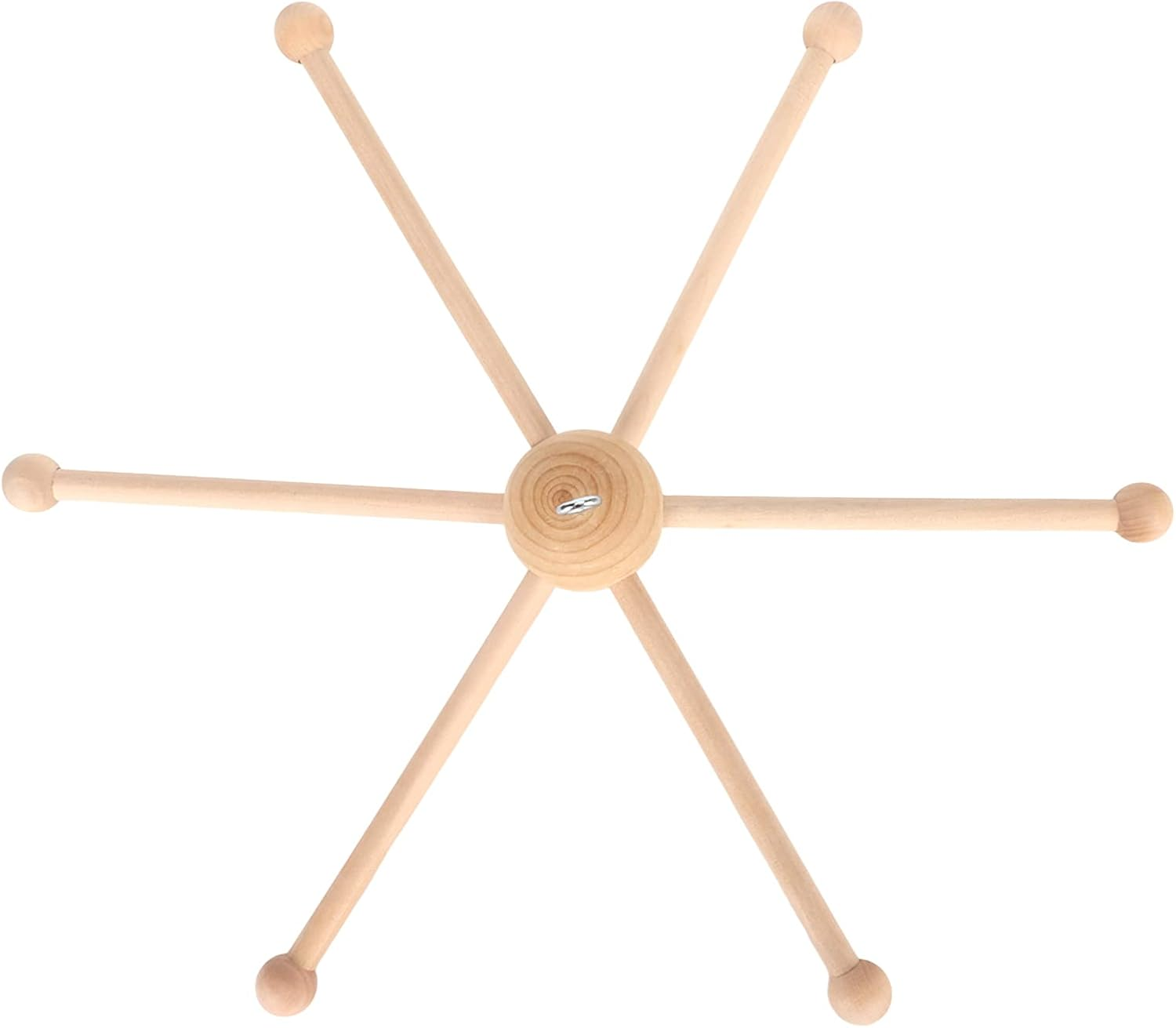 Wooden Mobile Frame Kit DIY Baby,Wooden Frame Baby Crib Hanger Spherical Six Legs Mobile Hanger for Wind Bed Toy Decoration image number 3