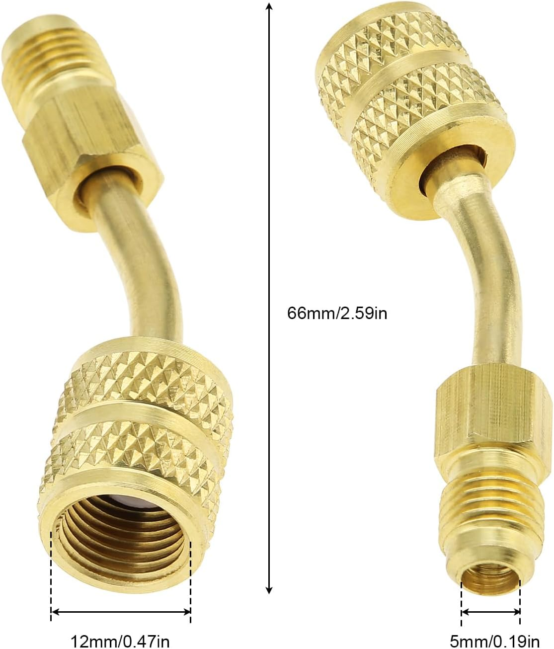 R410A Swivel Adapter for Mini Split System Air Conditioner HVAC Refrigeration Service with 5/16 Inch Female Quick Coupler to 1/4 Inch Male Flare (4)