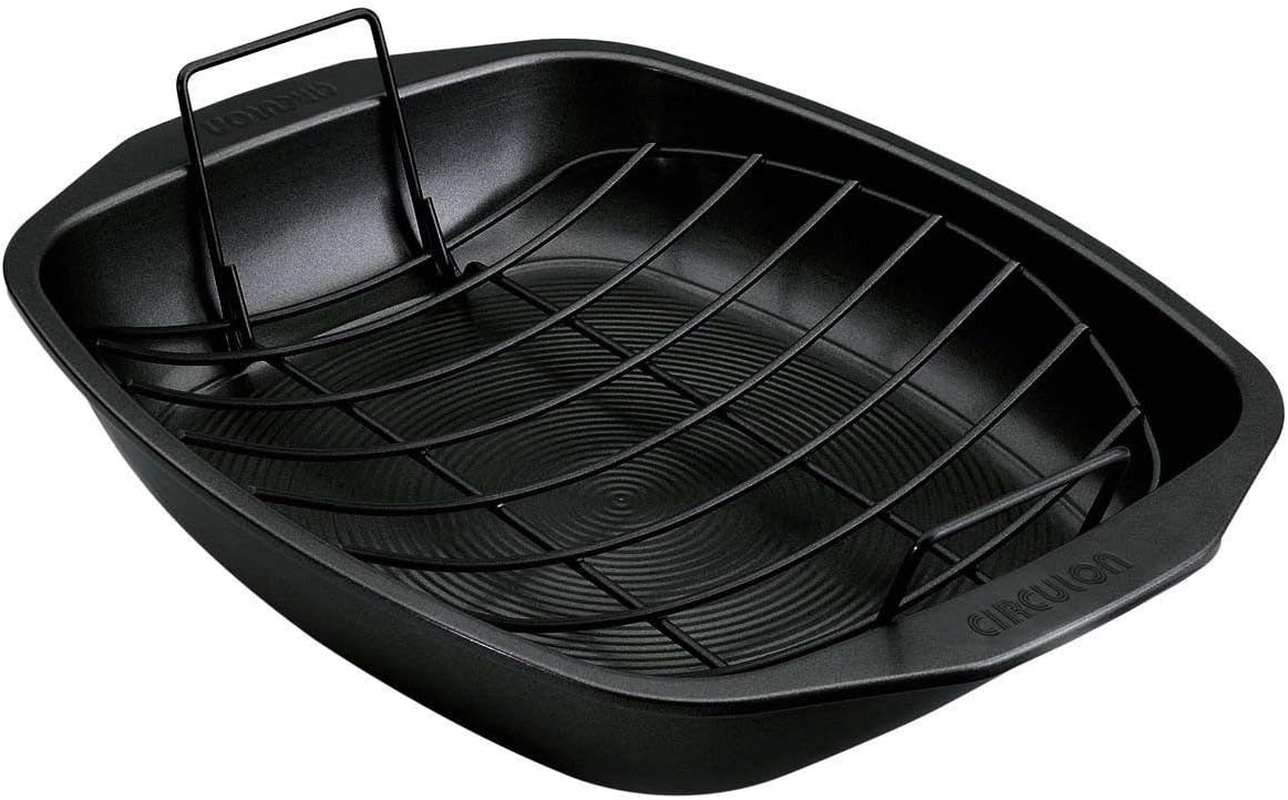 Circulon Ultimum Mini Oven Tray Non Stick - 17.3 X 14.4Cm Baking Tray with Large Handle, Durable Carbon Steel, Freezer & Dishwasher Safe Bakeware, Black image number 1