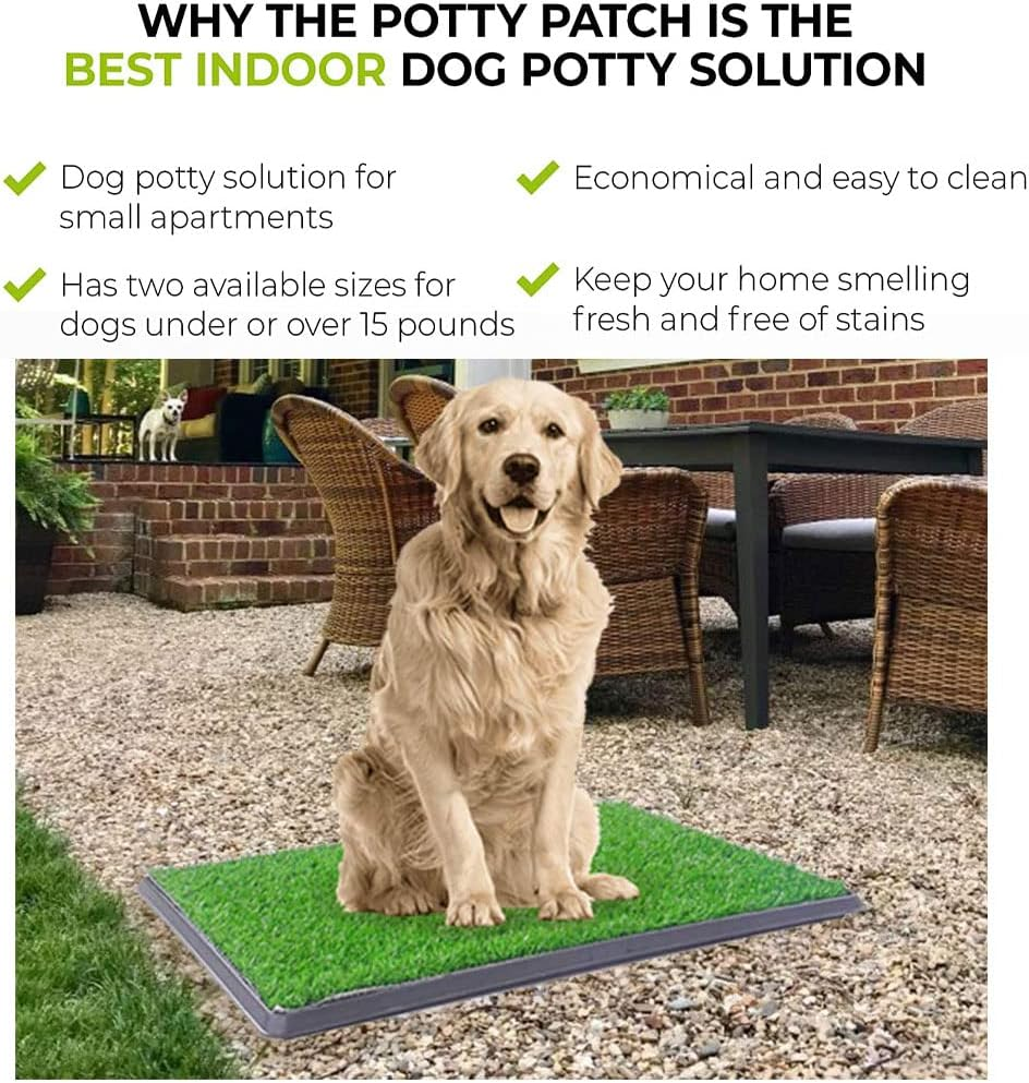 68 X 42.5Cm Dog Toilet Puppy Pee Training Pad, Dog Grass Pad with Tray for Puppy Training, with 2 Packs Replacement Grass Pee Pad, Dog Indoor Potty Systems for Outdoor or Apartment image number 2