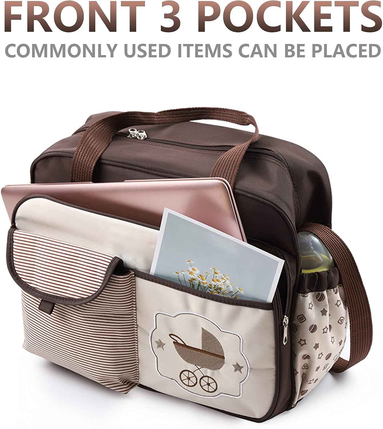 Maternity Nappy Bag, Large Tote Bag Milk Bottle Diaper Bag Travel Bag Overnight Bag for Airplanes for Hospital for Travel