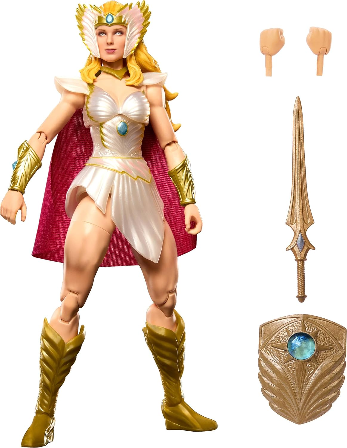 Masters of the Universe Masterverse New Etheria She-Ra 7" Motu Toy 30 Points of Movement Interchangeable Hands Soft Cloth Cape Shield Sword JBP83 image number 5