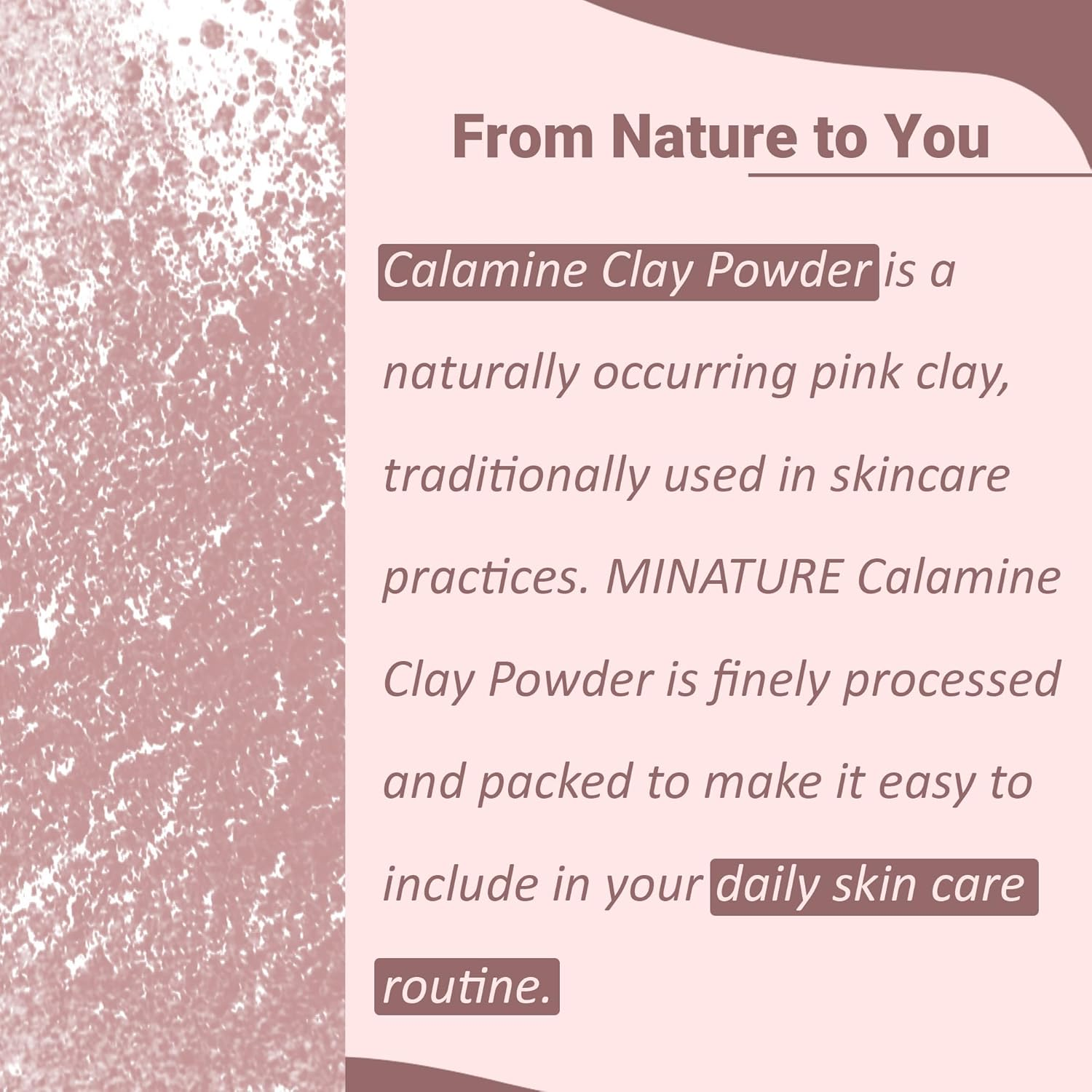 Minature Calamine Clay Powder, 227G(8 Oz) Resealable Pouch| Pure Natural Facial Cleansing Mask| DIY for Scrubs, Bath Bombs & Face Mask image number 6