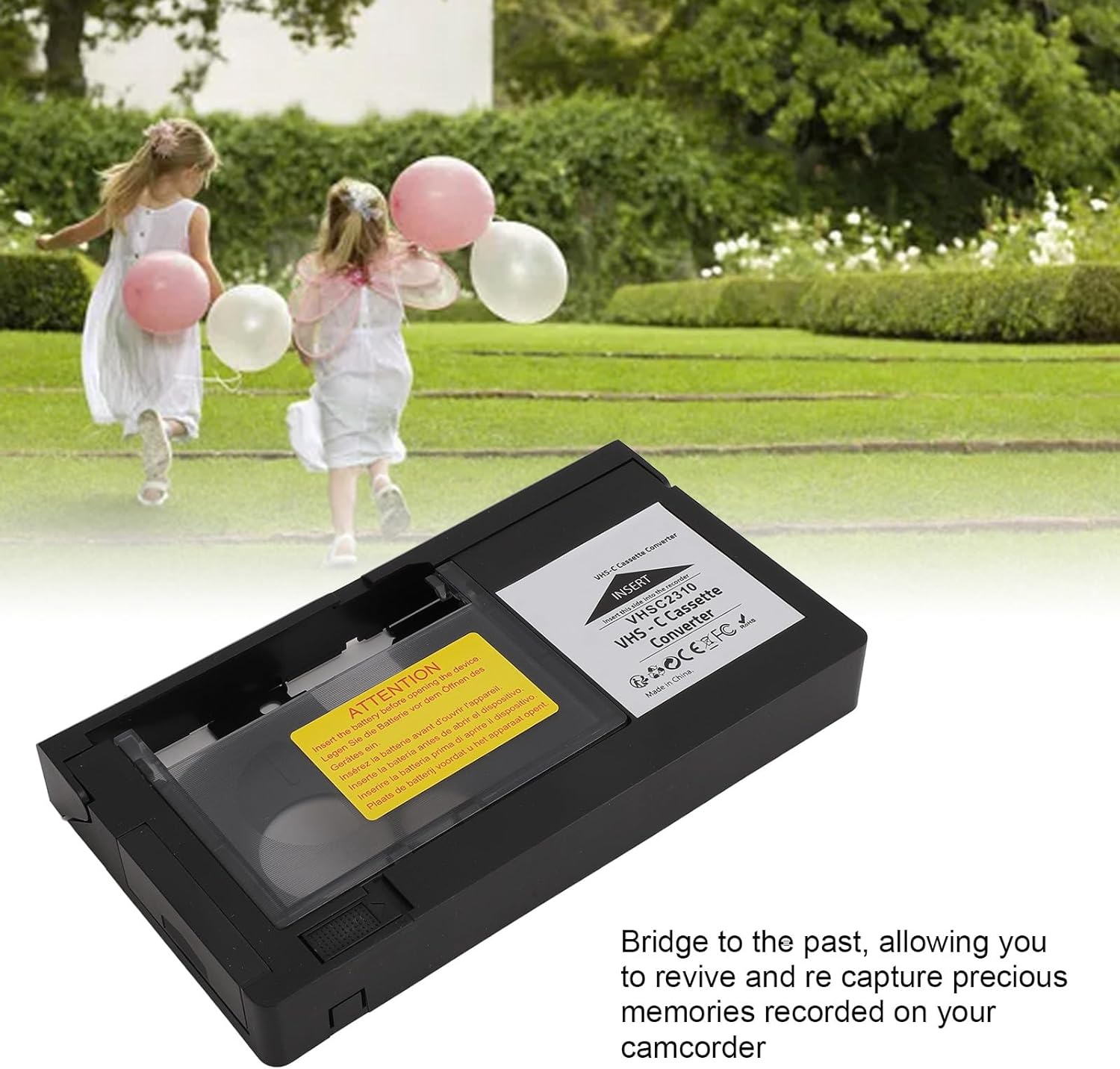 Camcorder Cassette Adapter Playback Video Cassette Adapter for VHS-C Tapes Motorised Operation One Button Control [Easy Operation] ABS Material image number 2