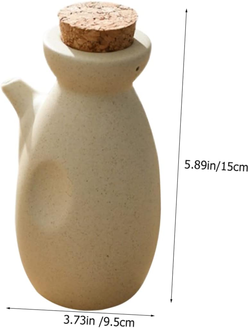 COLLBATH Ceramic Oil Pot Cooking Oil Dispenser Cooking Oil Container Aromatizante Para Casa Olive Oil Olive Bottle Dispensers Stoneware Oil Cruet Pepper Storage Jar Kitchen Jar Beige image number 4