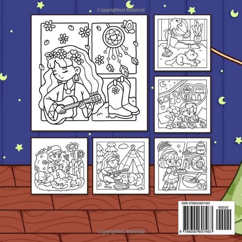 Girl Spaces: Coloring Book for Adults and Teens Featuring Cozy Moments and Girly Things, Cute Drawings for Relaxation and Stress Relief image number 5