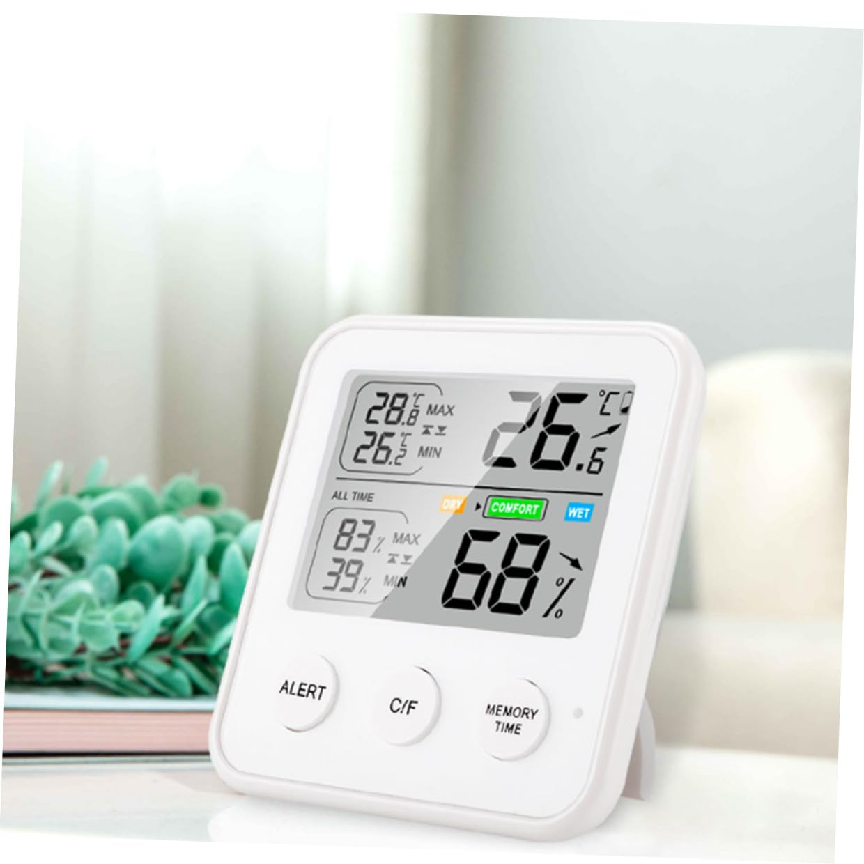 Gadpiparty High Precision Digital Hygrometer for Home Indoor Use Accurate Temperature and Humidity Gauge with LCD Display Multi-Function Thermometer for Office Greenhouse and Laboratory image number 2