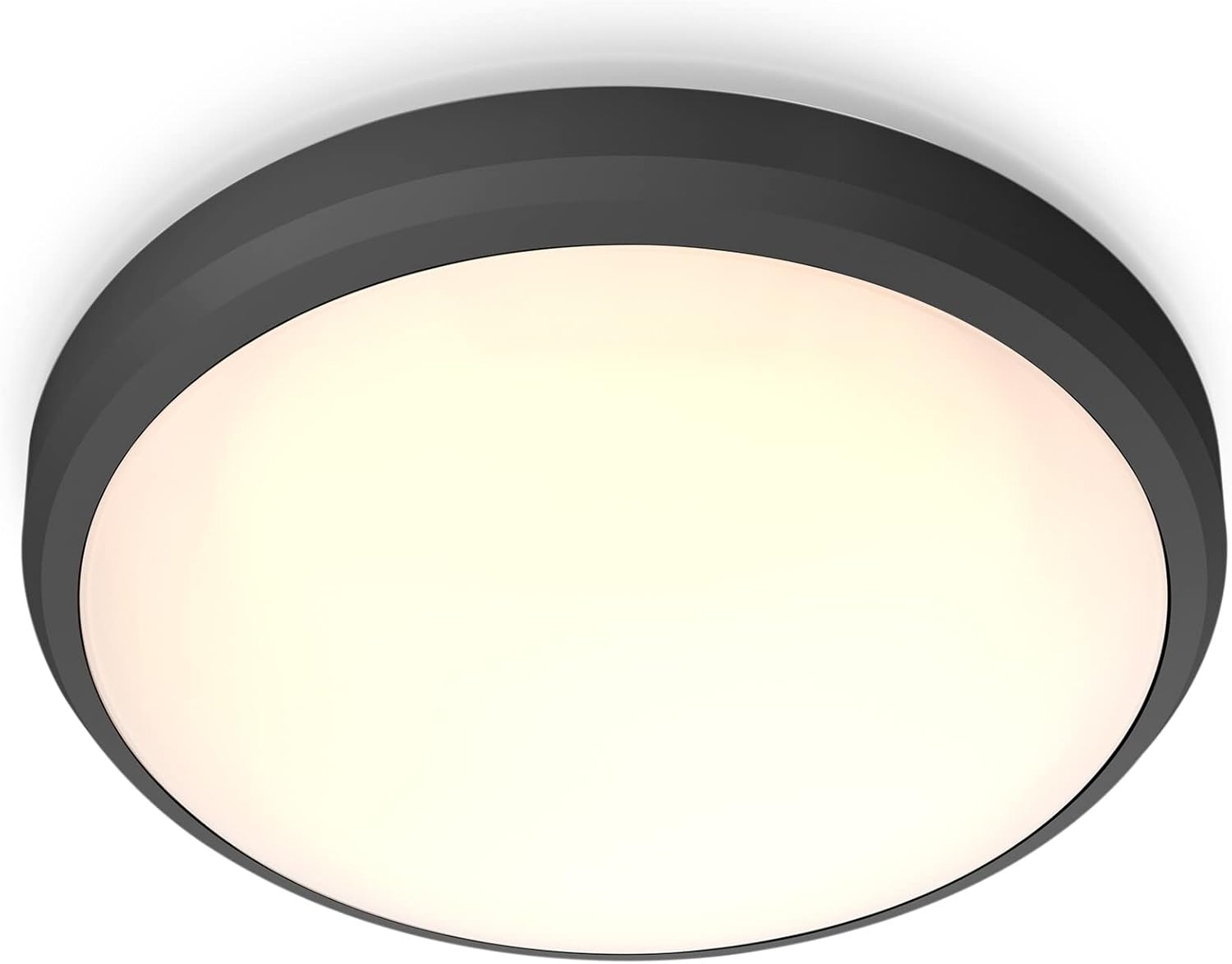 Philips LED Superslim Outdoor Ceiling Light 15W [Warm White - Black] Water Resistant IP54, for Garden, Patio and Terrace Lighting.