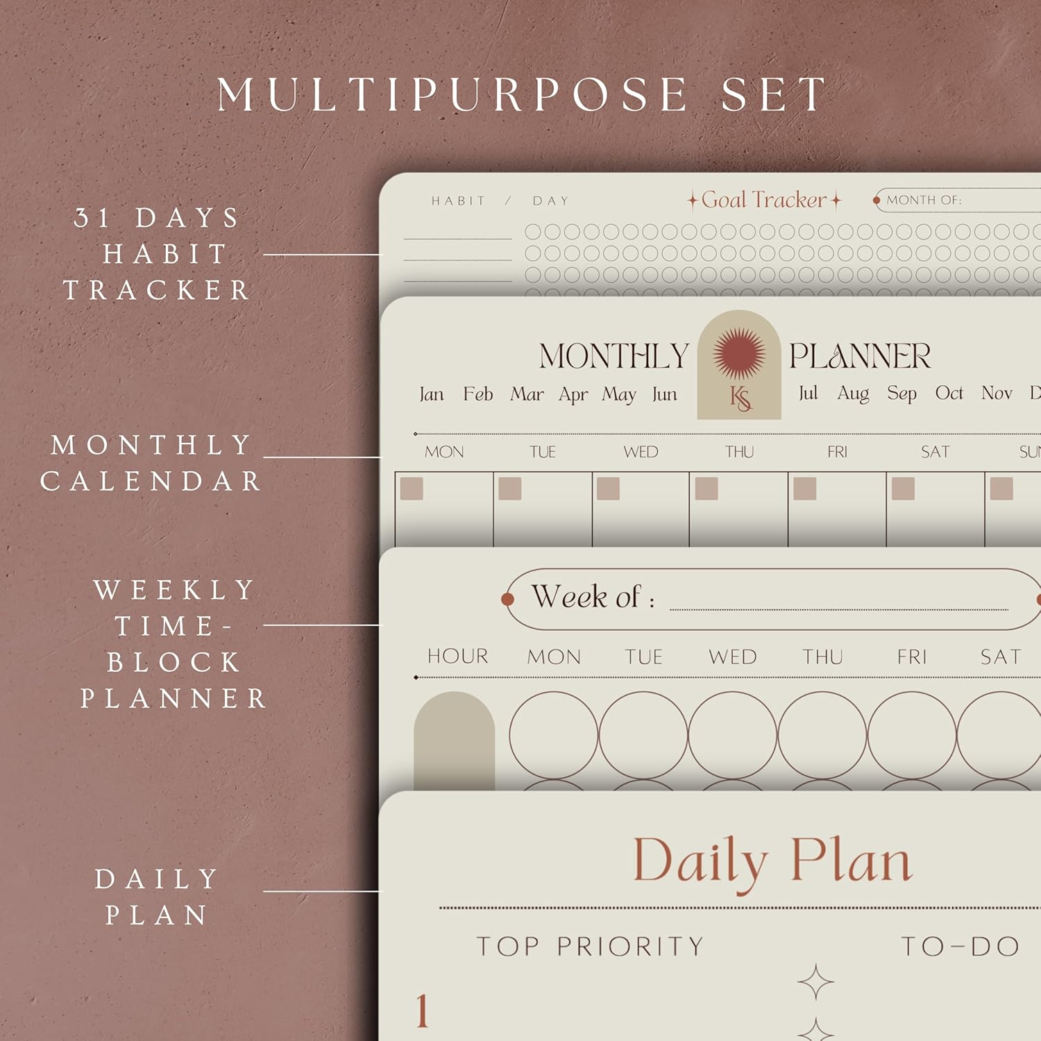 Premium Color-Coded Time Block Planner, Refrigerator Magnetic Planner Set, Vision Board, Wet Erase Daily Magnetic Calendar for Fridge, Weekly Planner, Habit Tracker, Teacher Planner image number 6