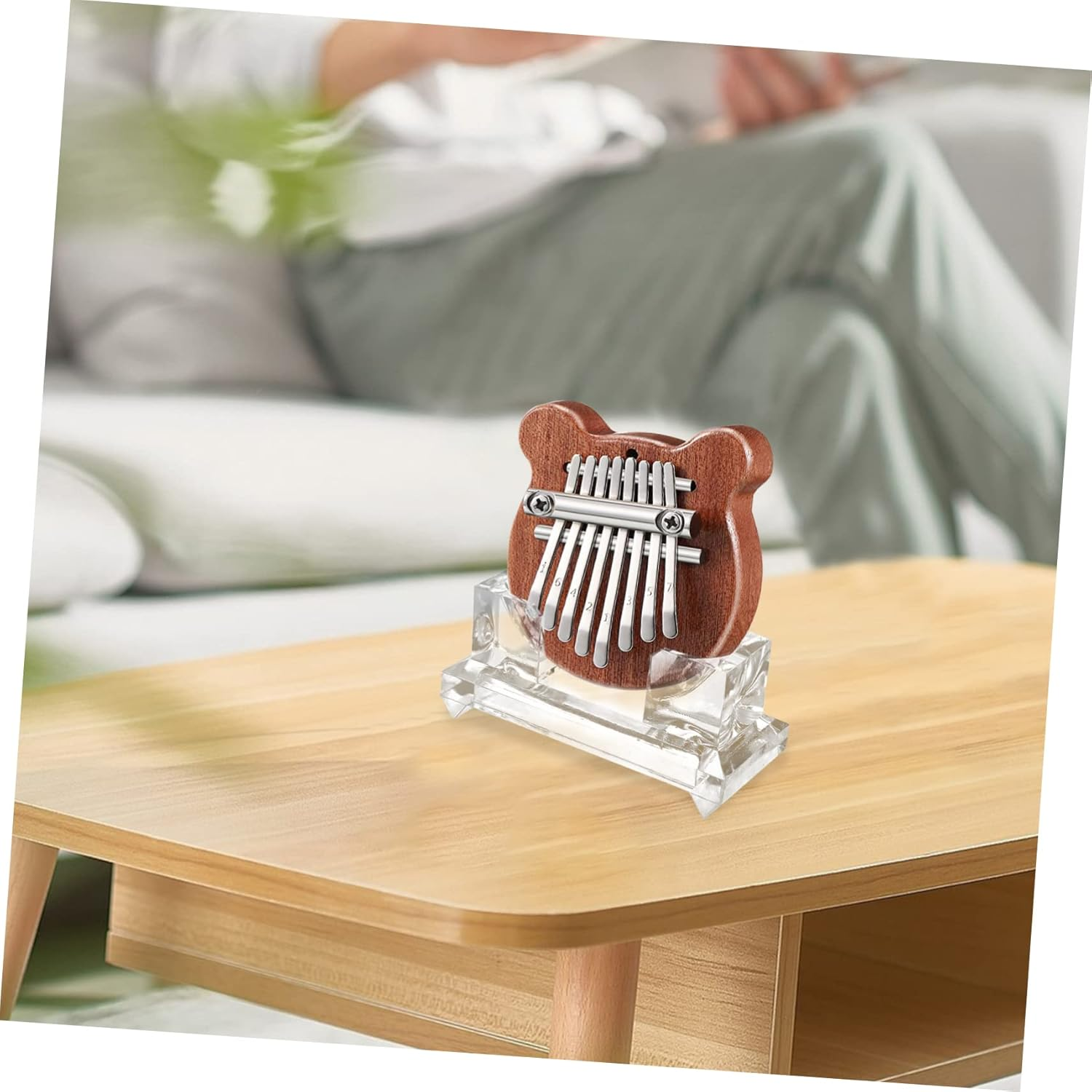 FUNOMOCYA 2Pcs Practical Acrylic Music Instrument Stand Kalimba Piano Display Stand Portable Thumb Piano Holder image number 4