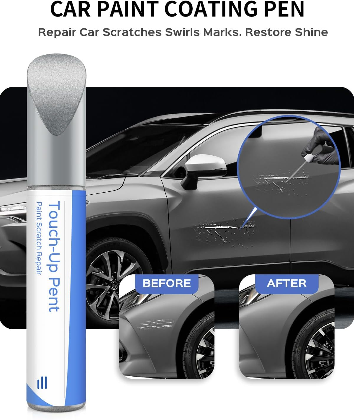1F7 Classic Silver Metallic Touch up Paint Compatible with Toyota Exact Match Chips and Nicks Touch Up