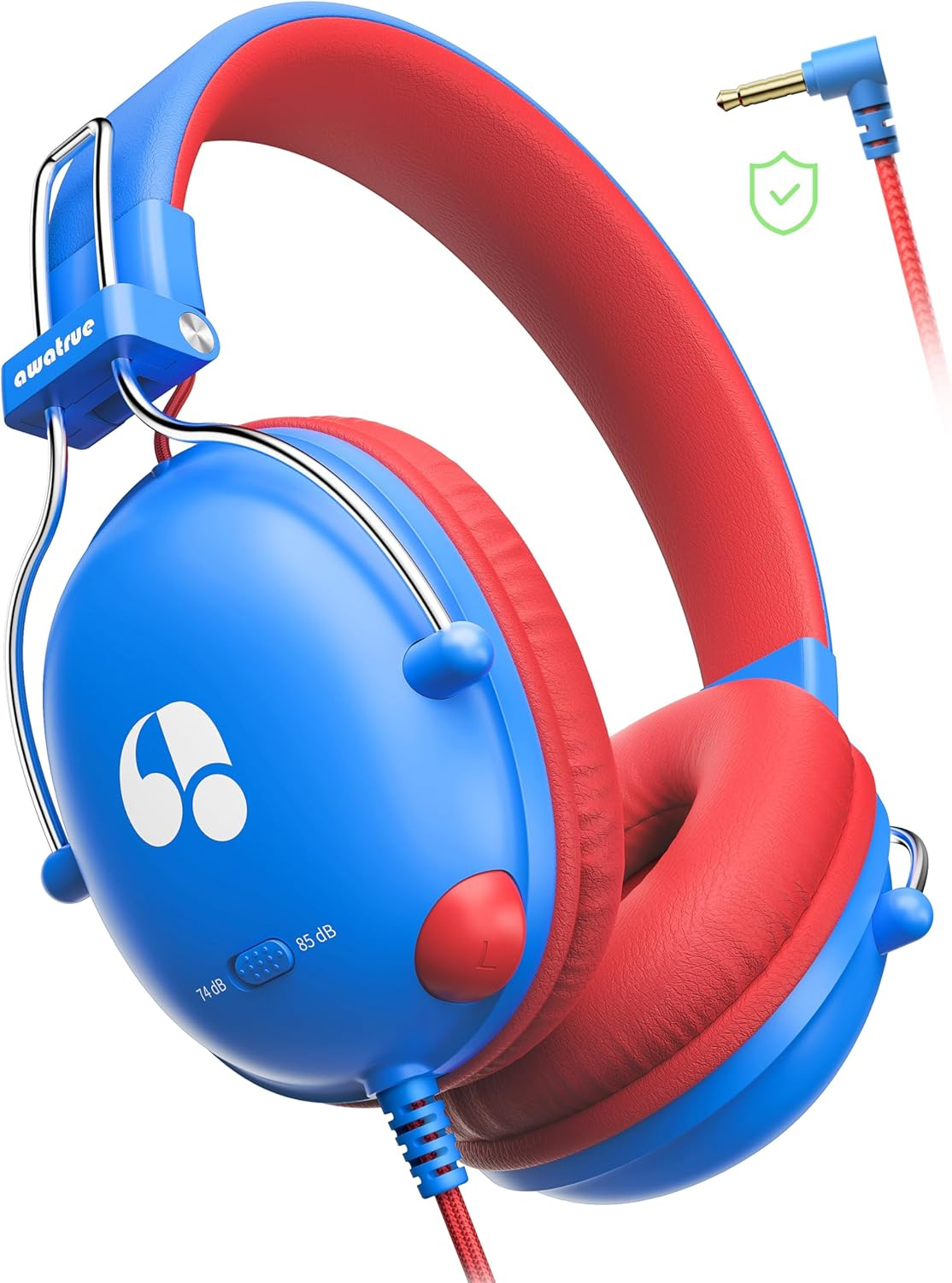 Awatrue Kids Headphones, Toddler Headphone with 74/85Db Volume Limited, HD Sound, Sturdy Design&Super Light, Foldable Over-Ear Childrens Headphones for Ipad/Girls/Boys/Chromebooks/School/Tablet