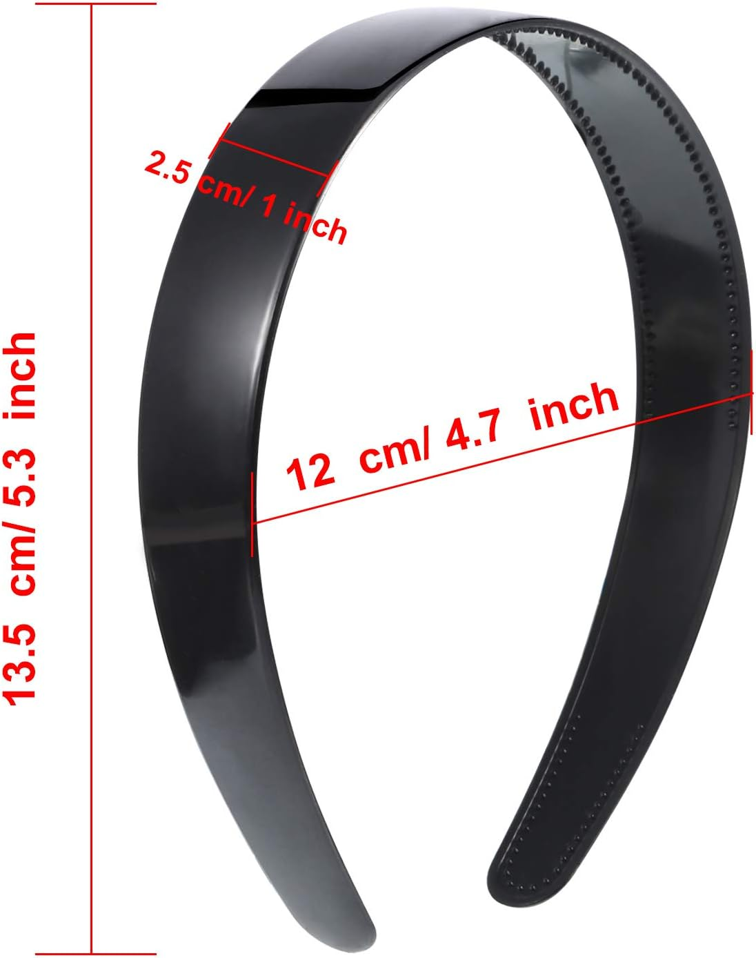HESTYA 20 Pcs 1 Inch Black Plastic Headbands for Women Plain Craft Hairband with Teeth DIY Hair Accessories Headwear for Graduation Halloween Christmas