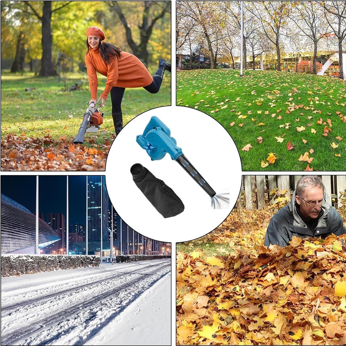 AIMALL Portable Cordless Air Blower &ndash; 1080W, 19000 RPM Leaf and Dust Cleaning Tool with Li-Ion Battery Capability, Blue image number 4