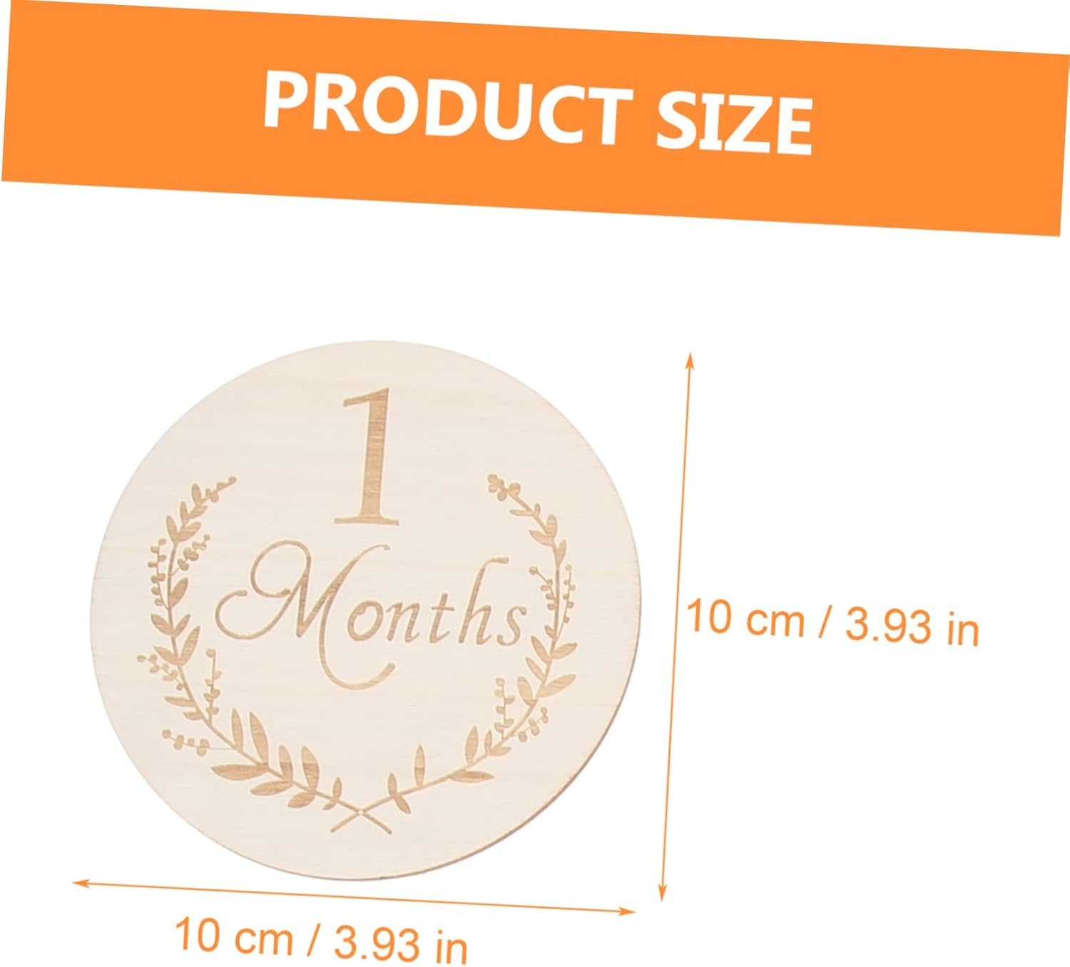 HOMSFOU 13Pcs Wooden Slices Baby Milestone Cards Natural Birch Wood Baby Monthly Marker Discs for Newborn Photography and Monthly Commemorative Keepsakes image number 3
