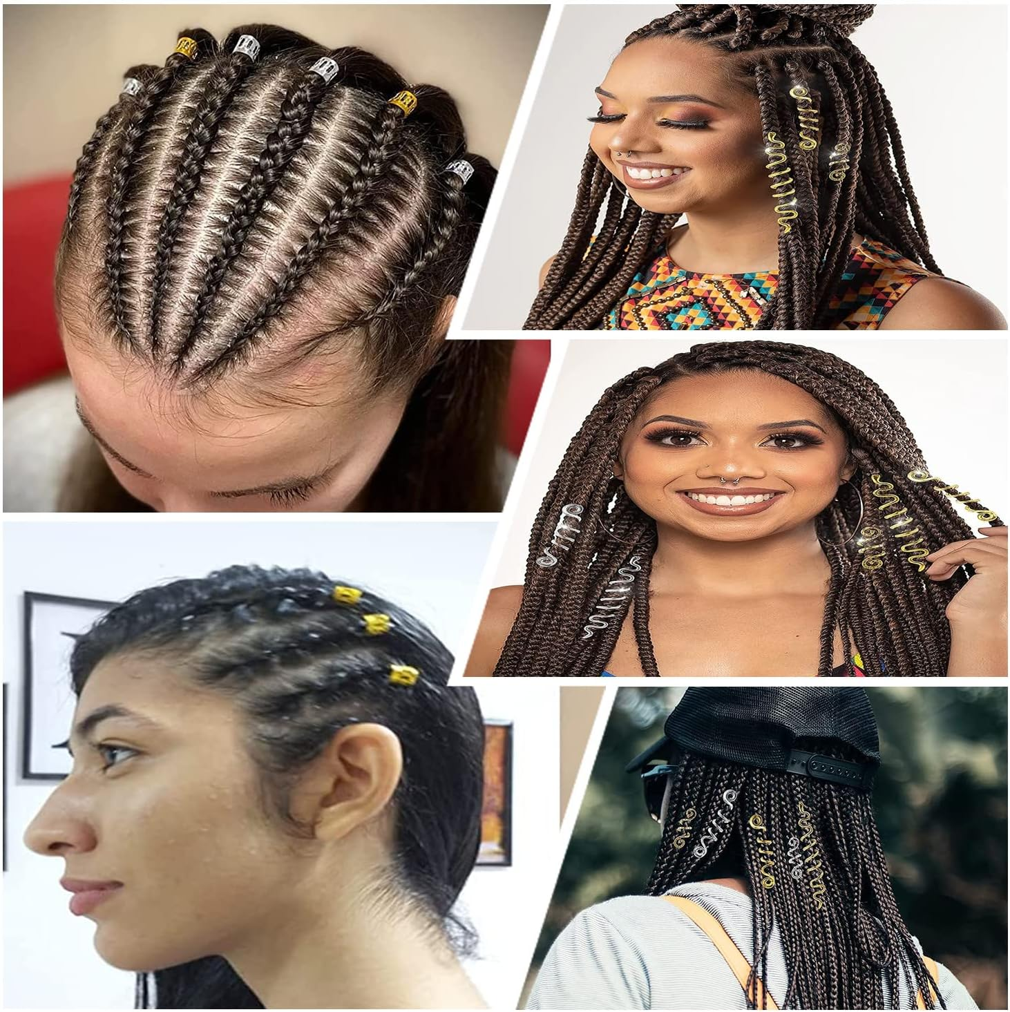 Pack of 28 Dreadlocks Jewellery Hair Spiral Clips, Adjustable Metal Cuffs Hair Braiding Beads Dreadlocks Beads Hair Accessories Braids Hair Dreadlocks Accessories (Rose Gold) - Rose Gold image number 4