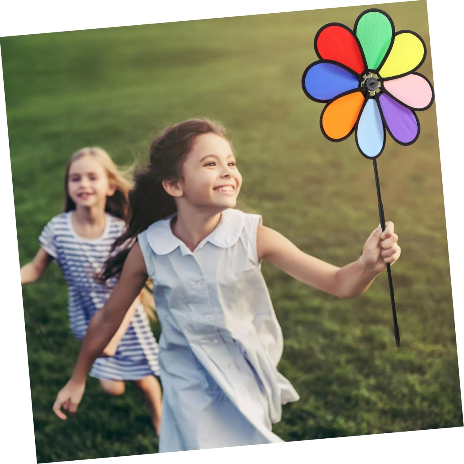 CIYODO Lawn Pinwheel Windmill Toys 2 Pack Colorful Windmill Spinners Easy Assembly for Outdoor Decor image number 6