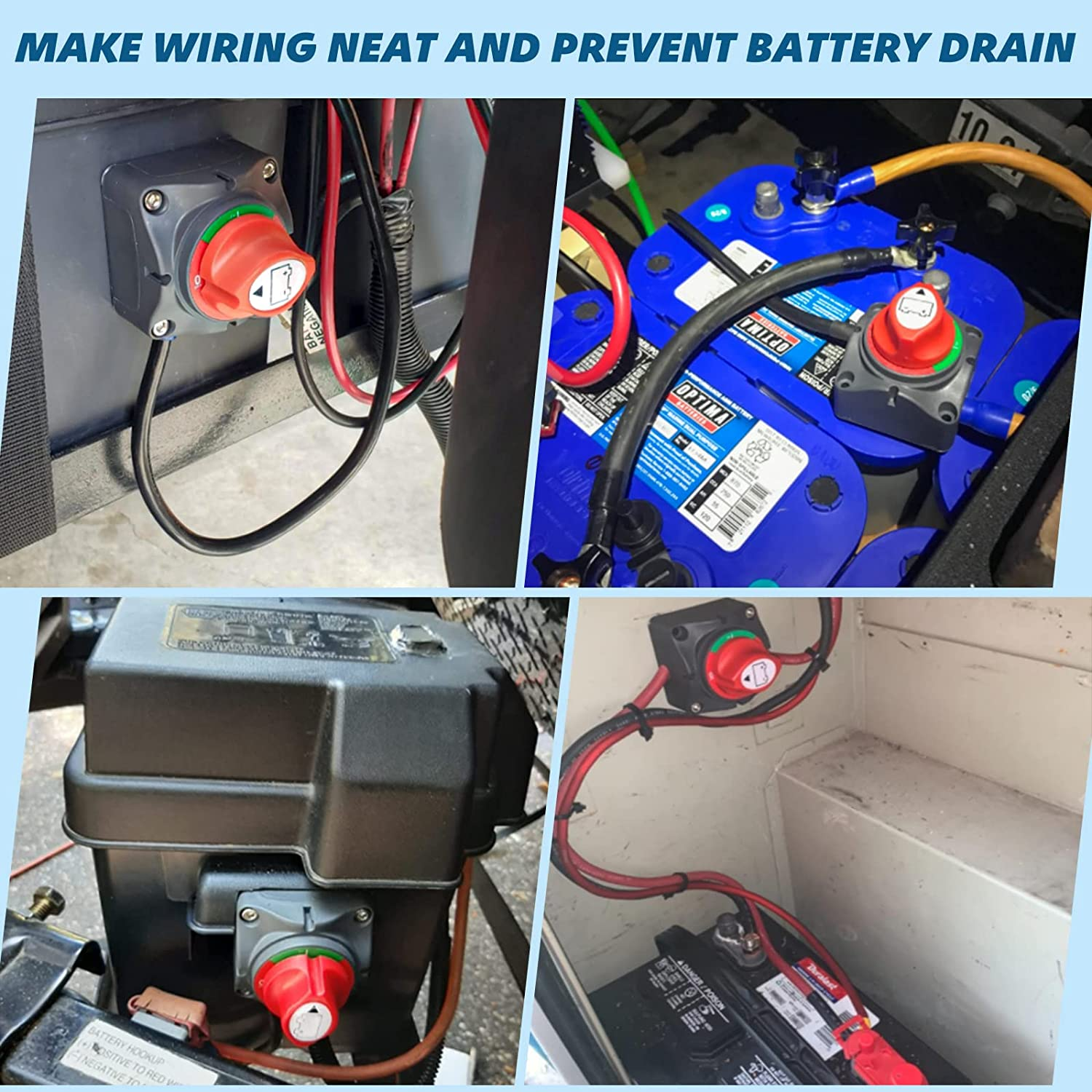 Battery Disconnect Switch, 12V-48V Battery Isolator Switch, 275 Amps High Current Battery Power Cut off Master Switch, Heavy Duty Marine Switch for Car RV Marine Boat Yacht Truck Vehicle image number 4