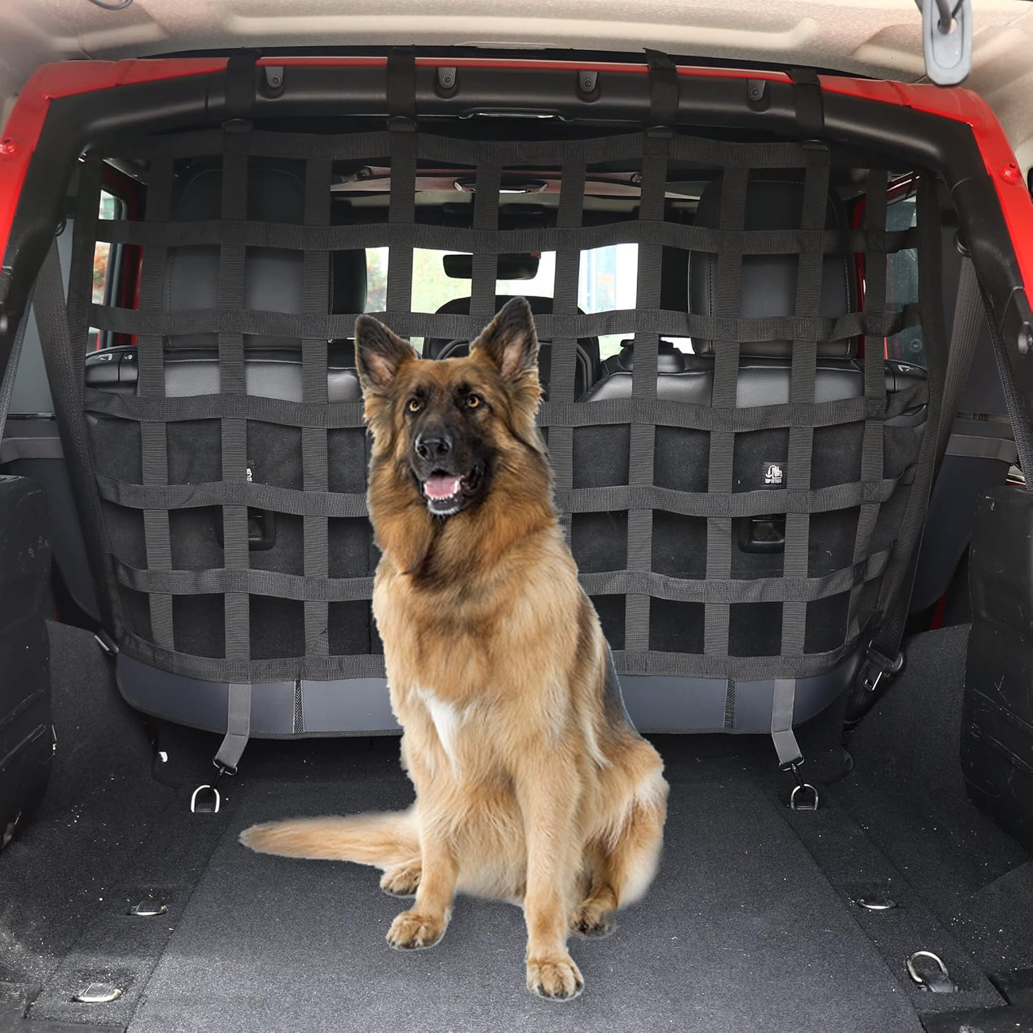 BESTAOO Pet Net Vehicle Safety Mesh Dog Barrier for Jeep Wrangler JK JL 2 Door 4-Door 2007-2022,Rear Seat Isolation Net,Easy to Install,Updated Version image number 5