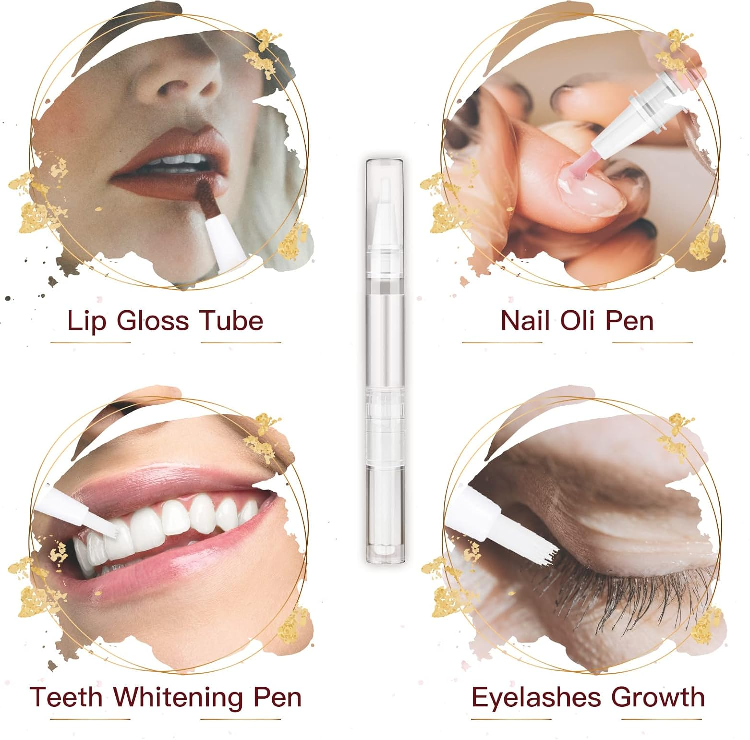 WEBBYBEAR 40 Pieces 3 Ml Cuticle Oil Pen, Empty Nail Oil Pen, Transparent Twist Pens with Brush Tip, Cosmetic Lip Gloss Containers Eyelash Growth Liquid Tube, with 3 Stickers